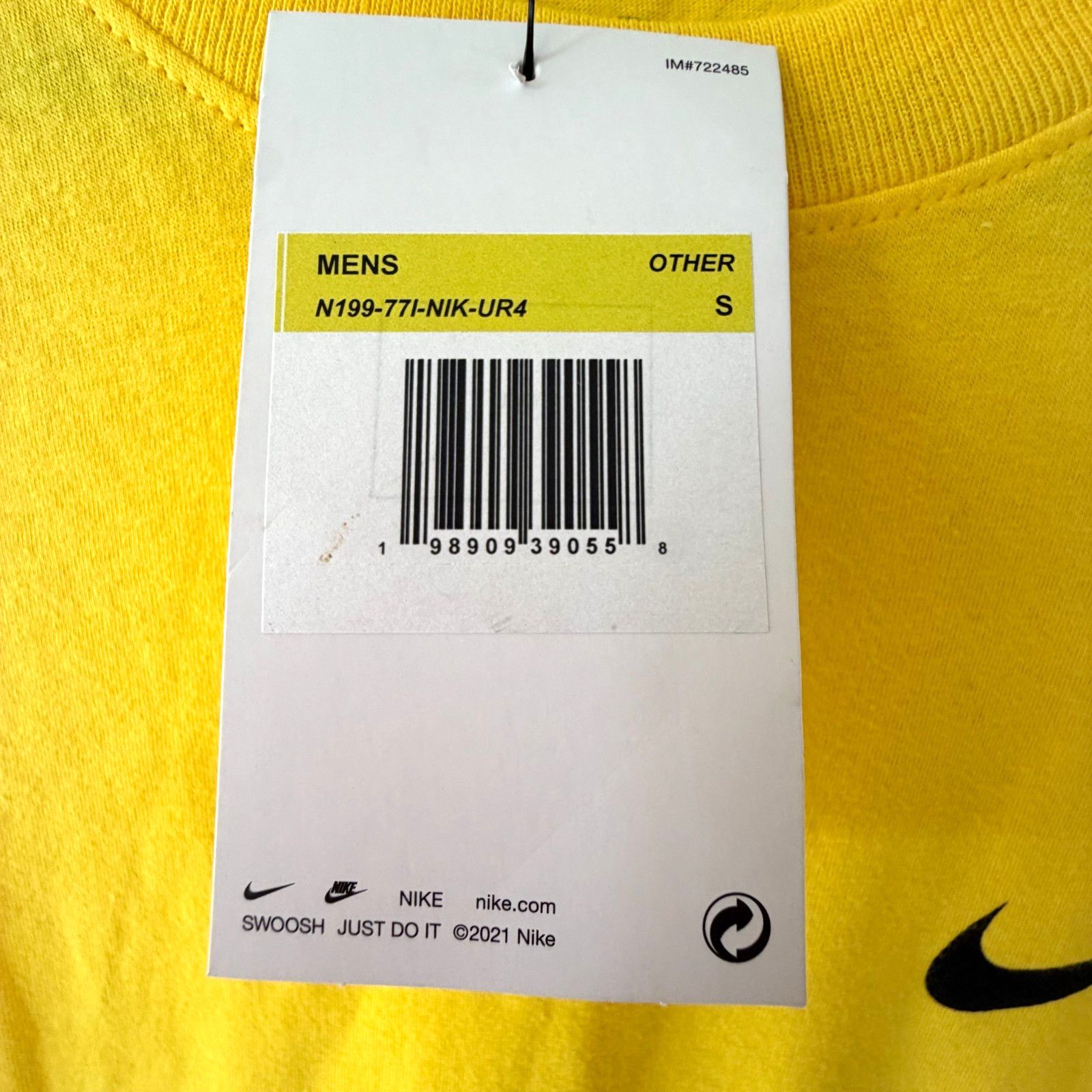 Nike Nike Cotton Crew Neck Men S Small Slim Yellow Sportswear Size US S / EU 44-46 / 1 - 2 Thumbnail