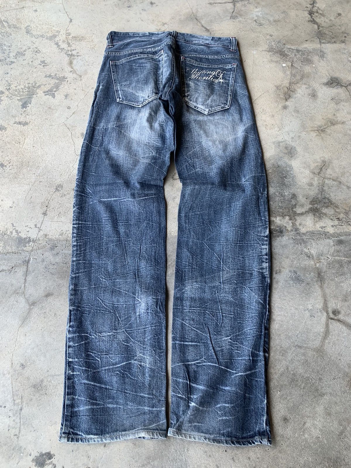Skull Jeans by an Alchemist Skull bones jean lightning design. Size US 31 - 2 Thumbnail