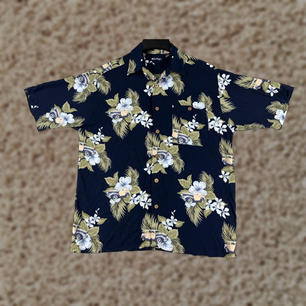 Vintage Puritan Mens Shirt Blue Floral Hawaiian Resort Aloha Luau American Button-Up Size US M / EU 48-50 / 2 - 1 Thumbnail