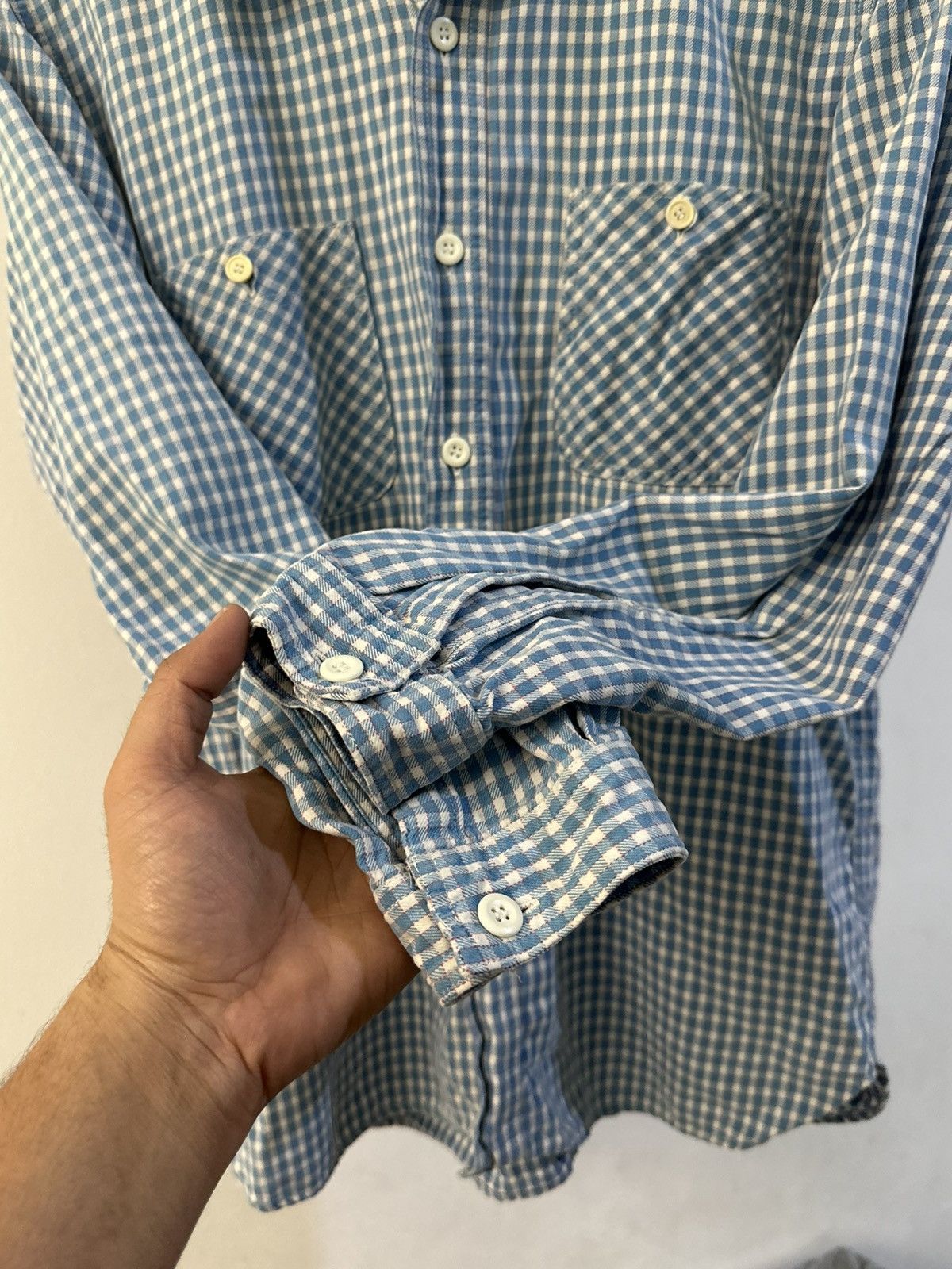 Sugar Cane Vintage Sugar Cane Blue Checkered Double Pocket Button Up Size US M / EU 48-50 / 2 - 5 Thumbnail