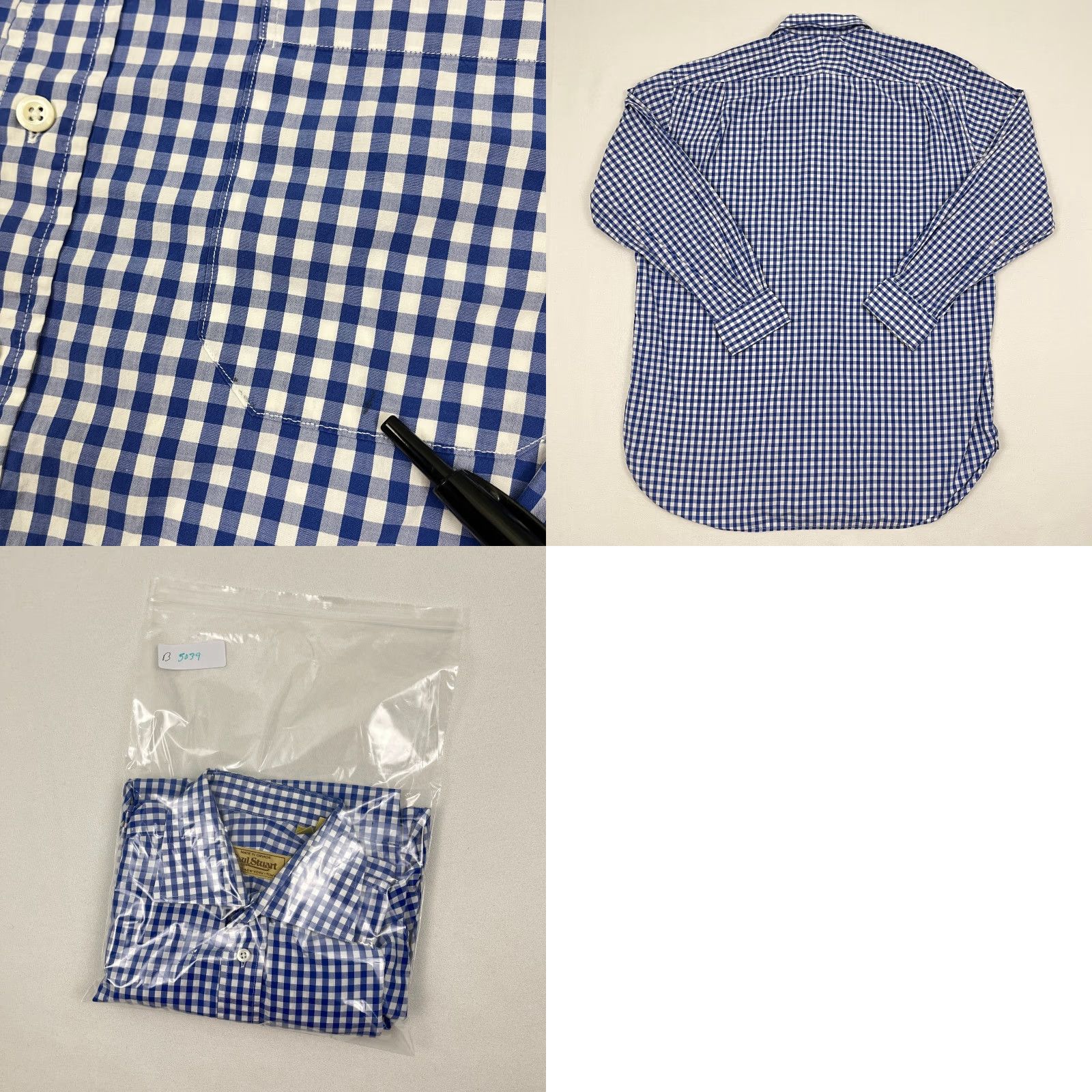 Paul Stuart Paul Stuart Shirt Mens 16.5 R White Blue Gingham Check Dress Button Up Canada Size 46R - 8 Thumbnail