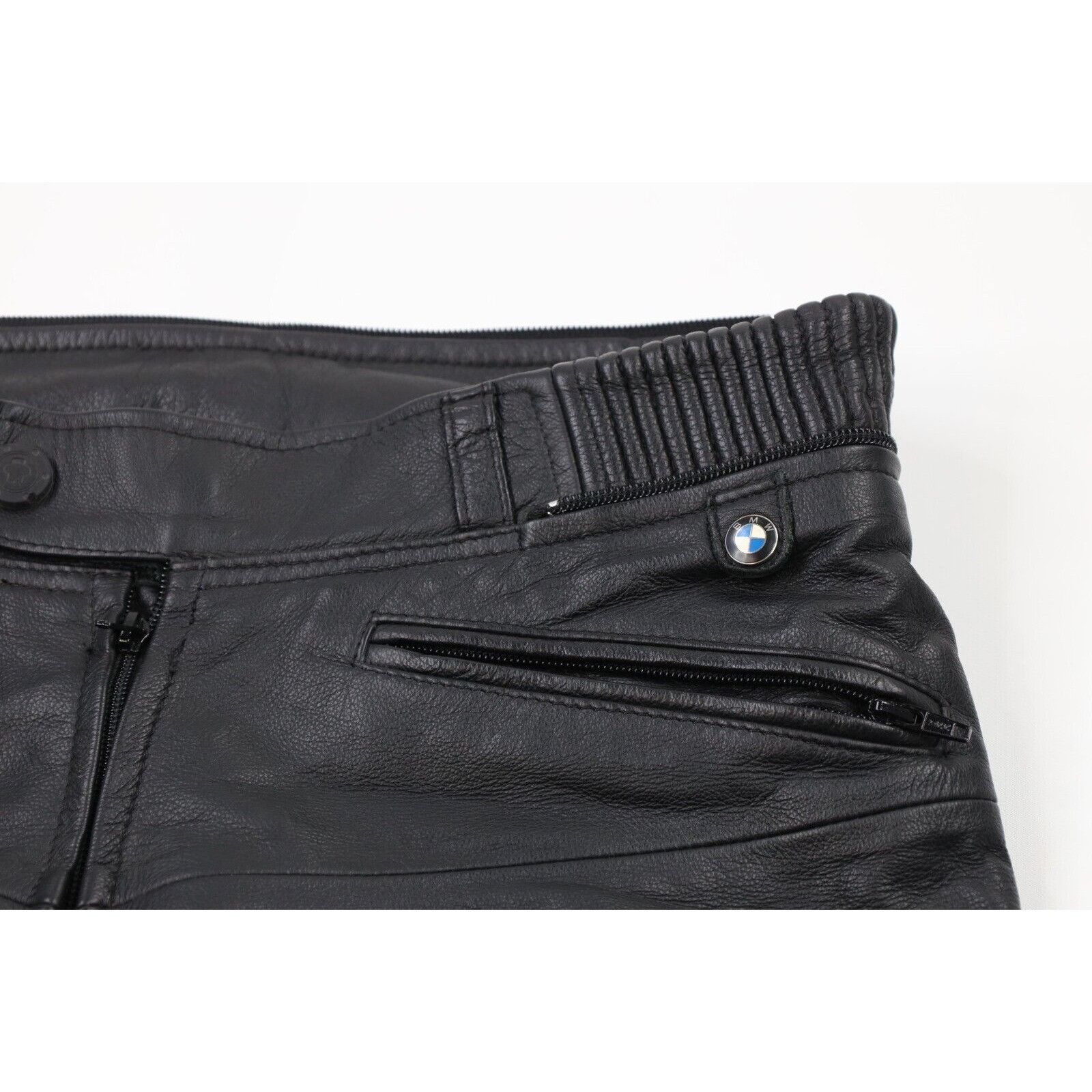 BMW × Vintage Vintage BMW Mens Distressed Leather Motorcycle Riding Pants Size US 34 / EU 50 - 6 Thumbnail