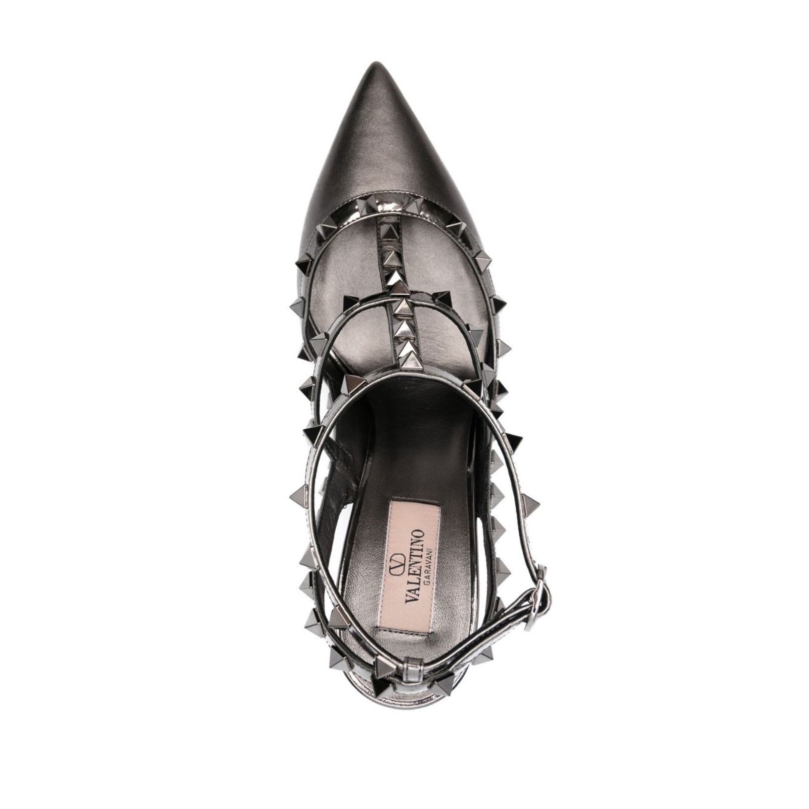 Valentino Valentino Rockstud 100mm Anthracite Grey T-Strap Pump 40 Size US 10 / IT 40 - 8 Thumbnail