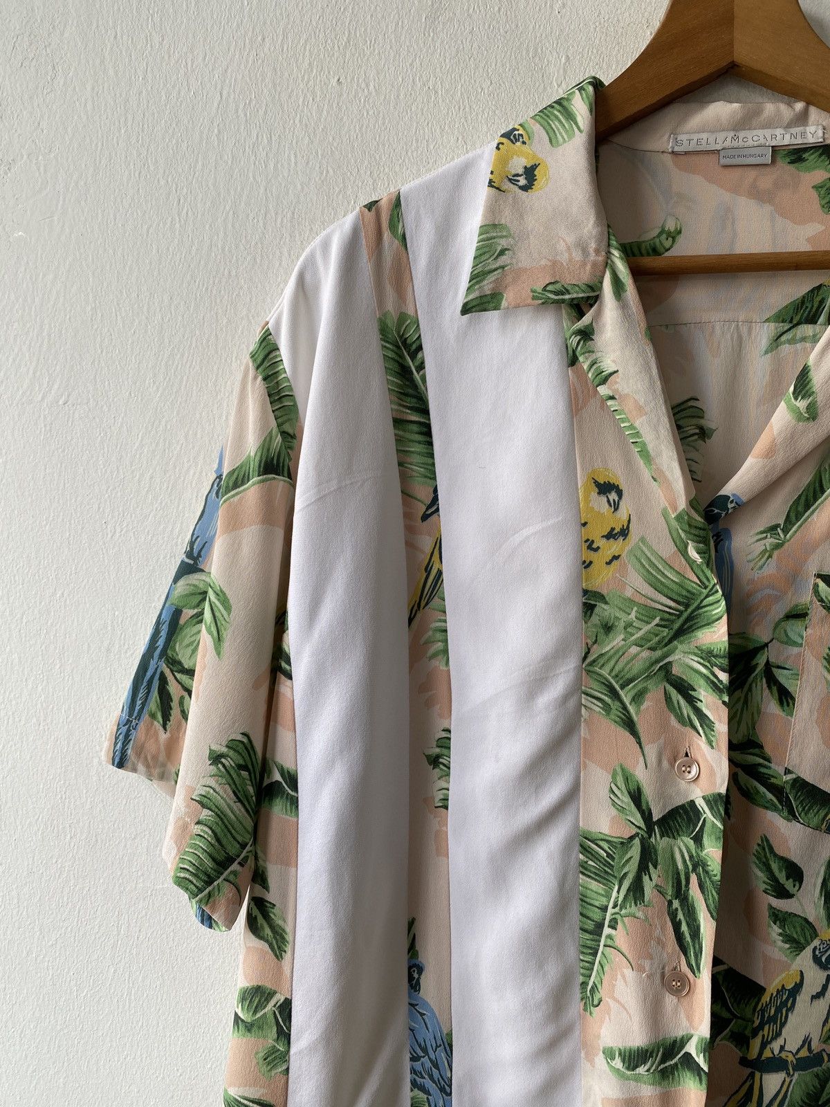 Stella McCartney Stella McCartney Stripe And Tropical Print Silk Shirt Size L / US 10 / IT 46 - 7 Thumbnail