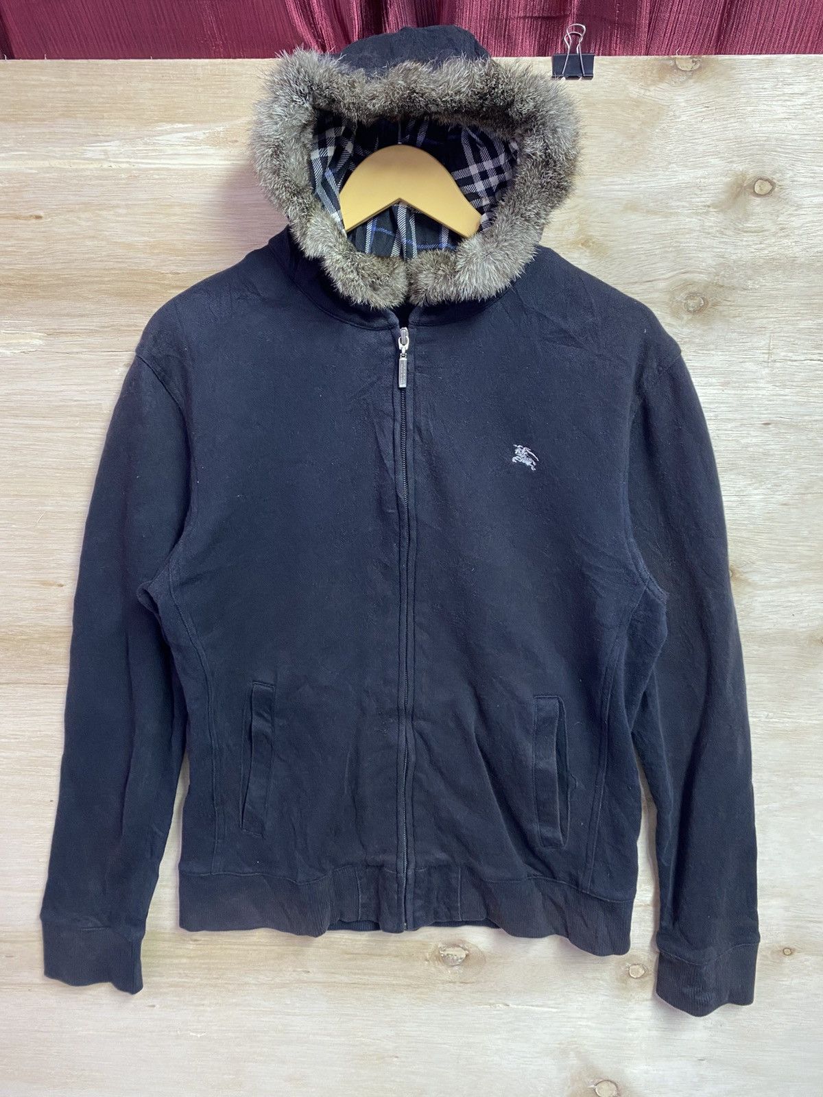 Burberry black label hoodie small logo