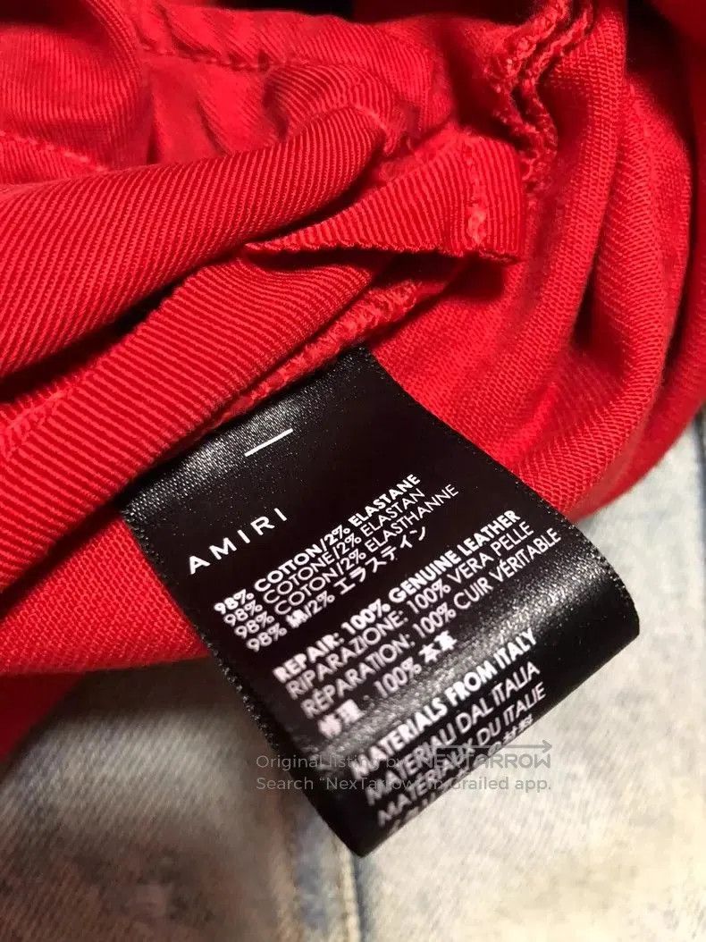 Amiri Amiri MX1 Red Patchwork Denim Jeans. Size US 32 / EU 48 - 7 Thumbnail