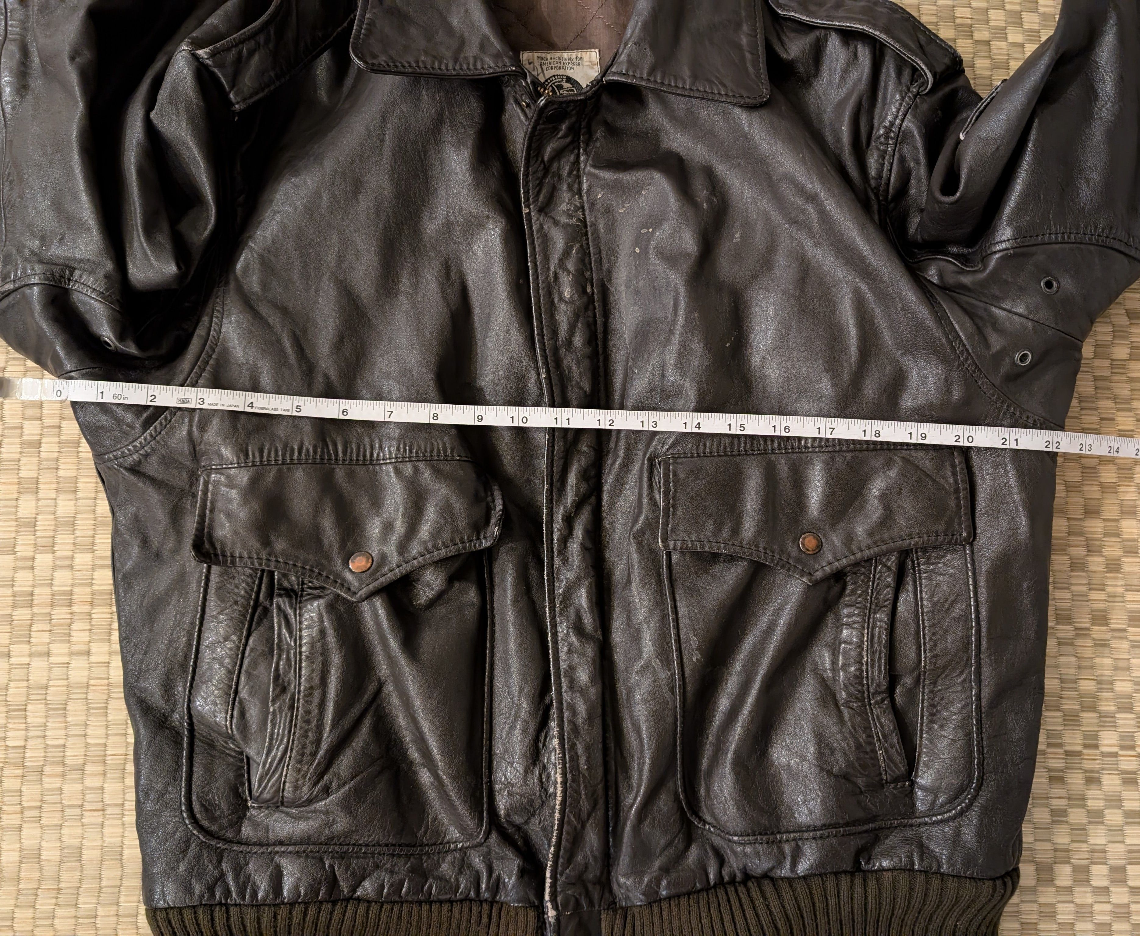 Vintage RARE Vintage American Express Leather Bomber Jacket Size US L / EU 52-54 / 3 - 4 Thumbnail