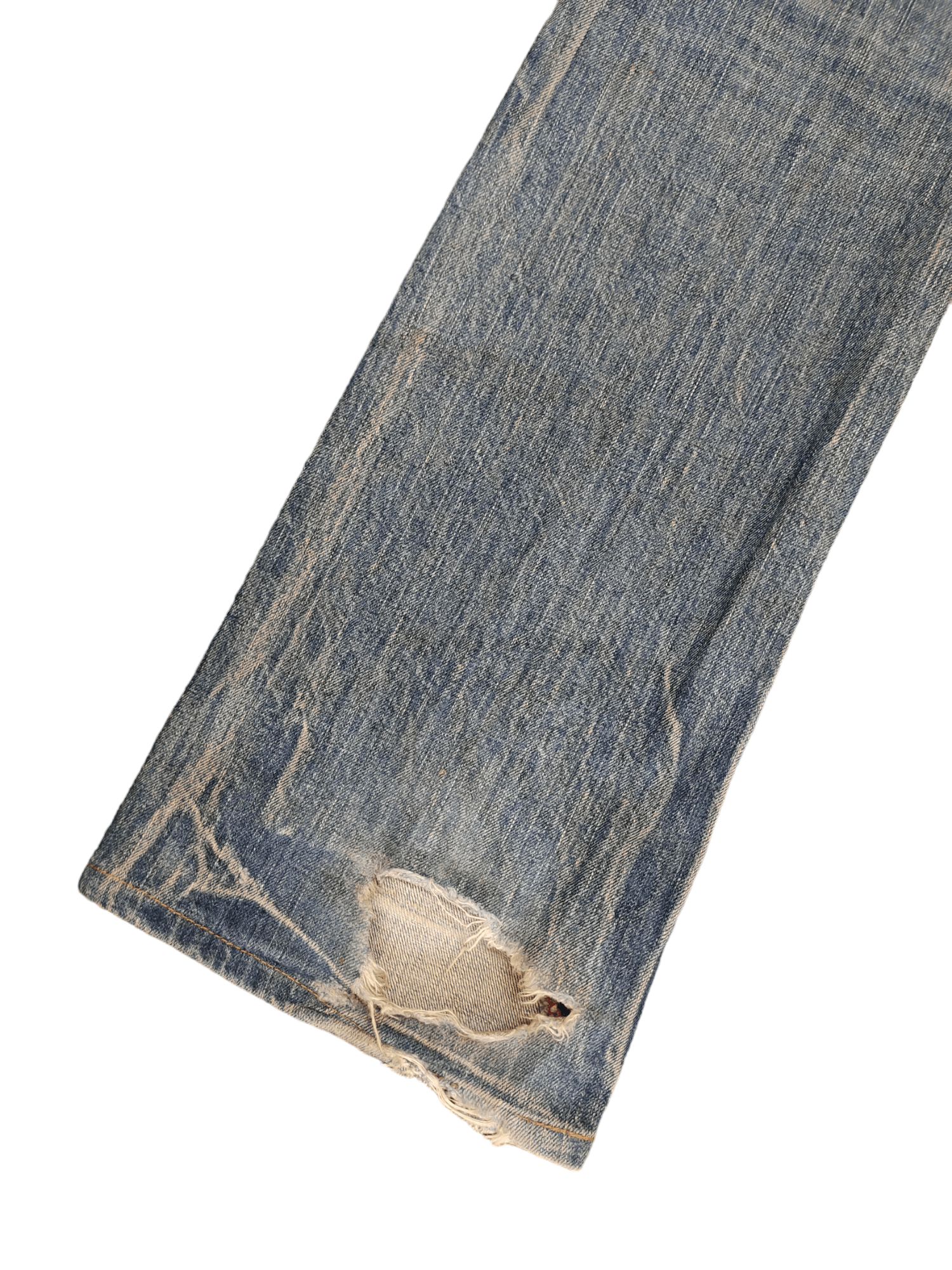 Le Grande Bleu (L.G.B.) Flare Jeans Edwin Buckle Back Distress Faded Boot Cut Y2k Size US 32 / EU 48 - 19 Thumbnail
