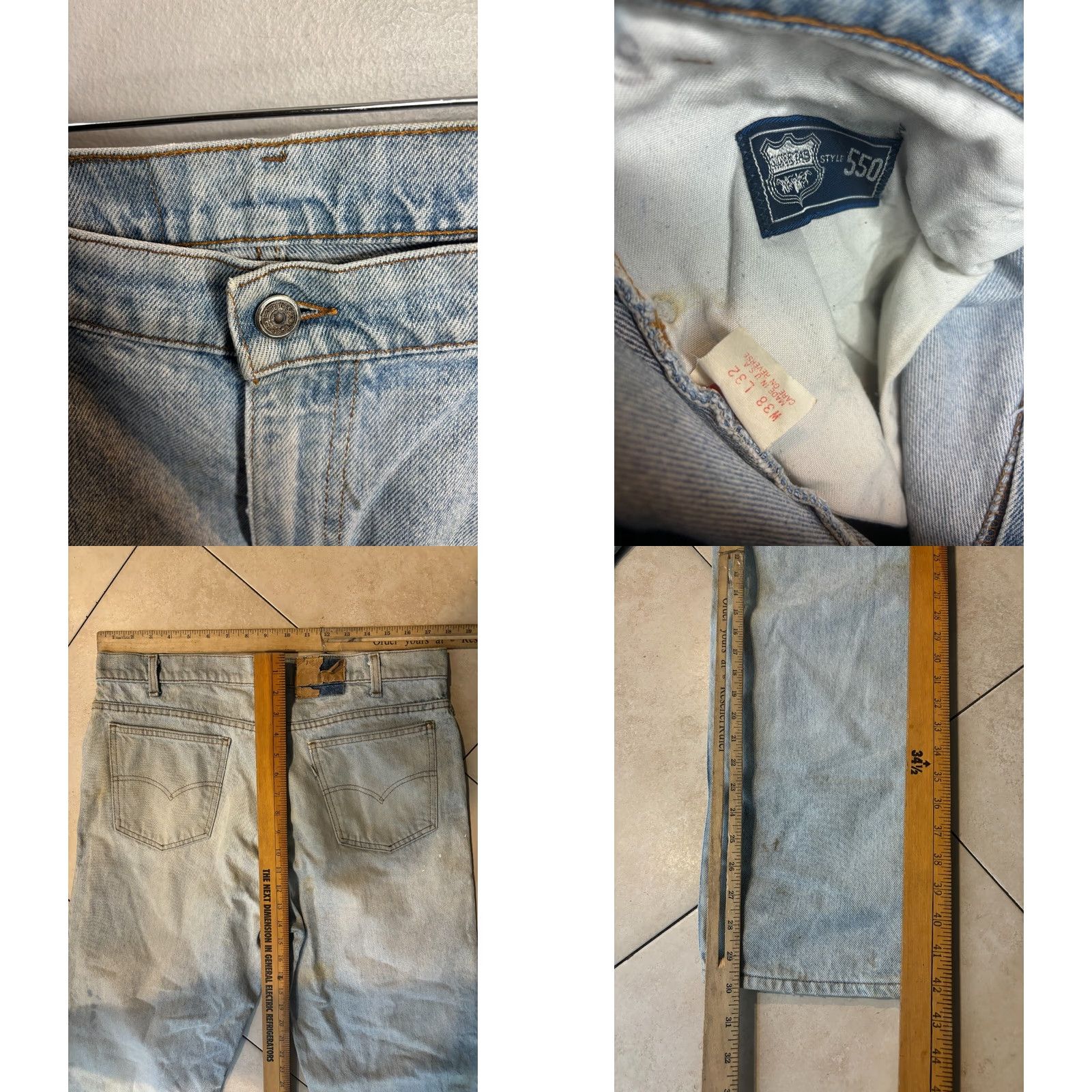 Levi's VINTAGE Levi's Silvertab 550 Jeans Men's Blue Denim 36x30 USA Made 1915 90s 7/10 Size US 36 / EU 52 - 8 Thumbnail