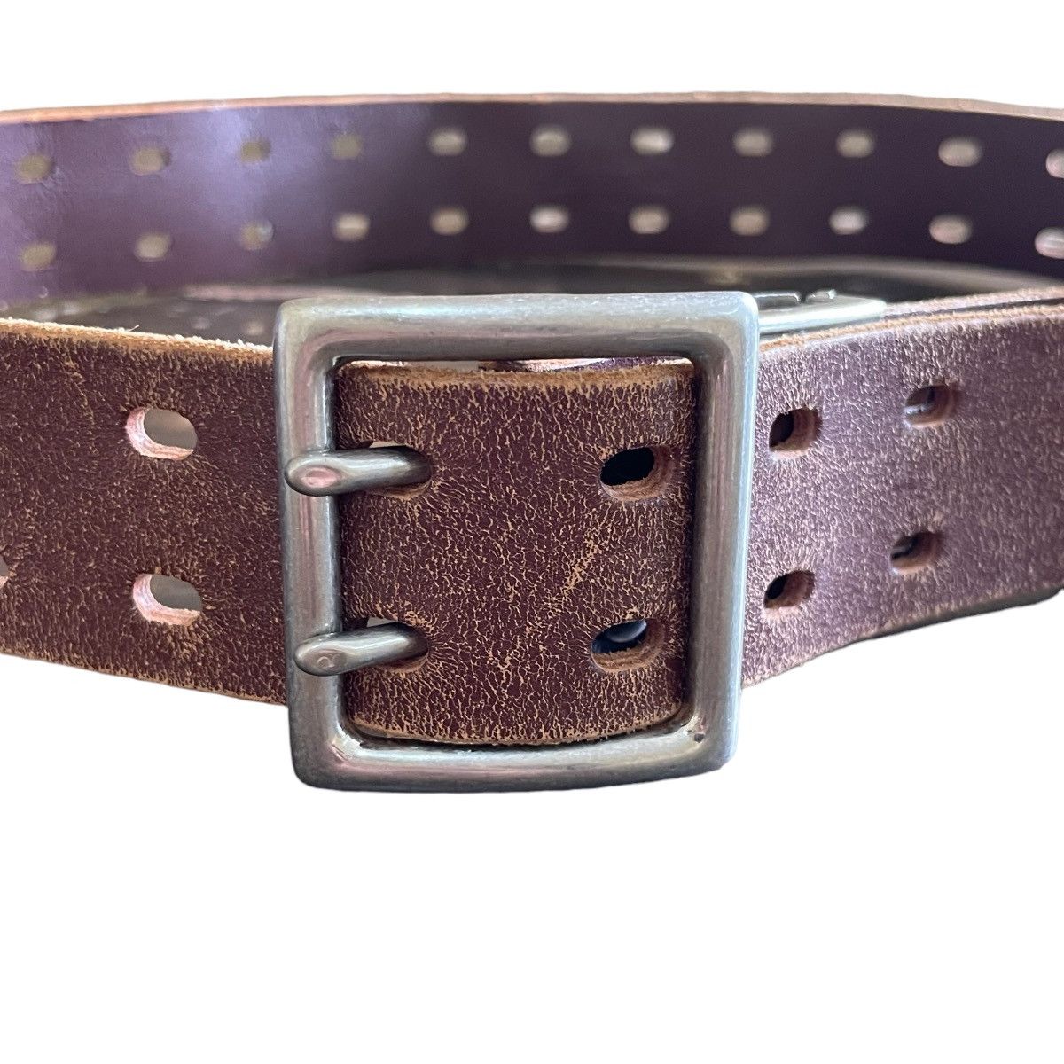 Japanese Brand × Leather × Vintage Vintage Tactical Distressed Leather Belt Size ONE SIZE - 4 Thumbnail