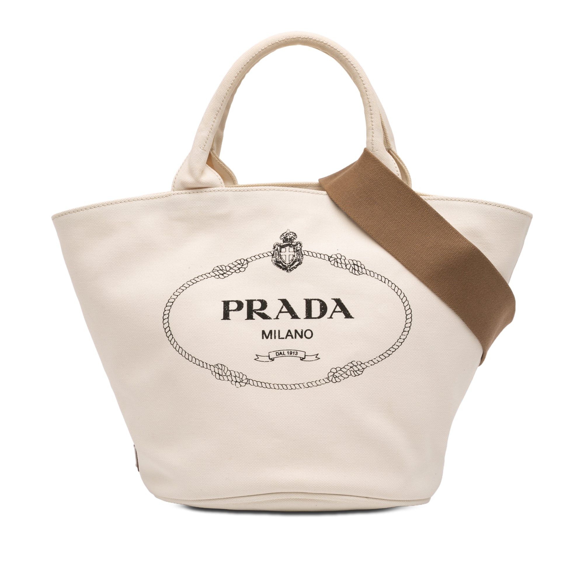 Prada Small Canvas Canapa Shopping Tote Size ONE SIZE - 1 Thumbnail