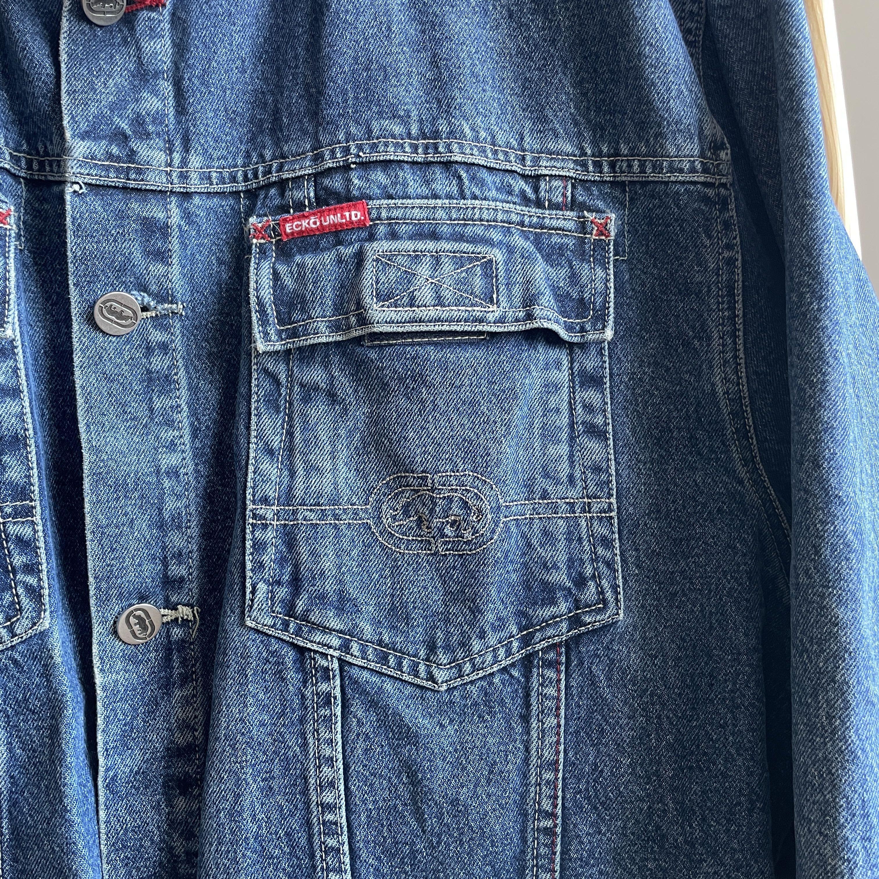 Ecko Unltd. Ecko Unltd Vintage Y2K 00's Denim Trucker Jacket Size XL Size US XL / EU 56 / 4 - 5 Thumbnail