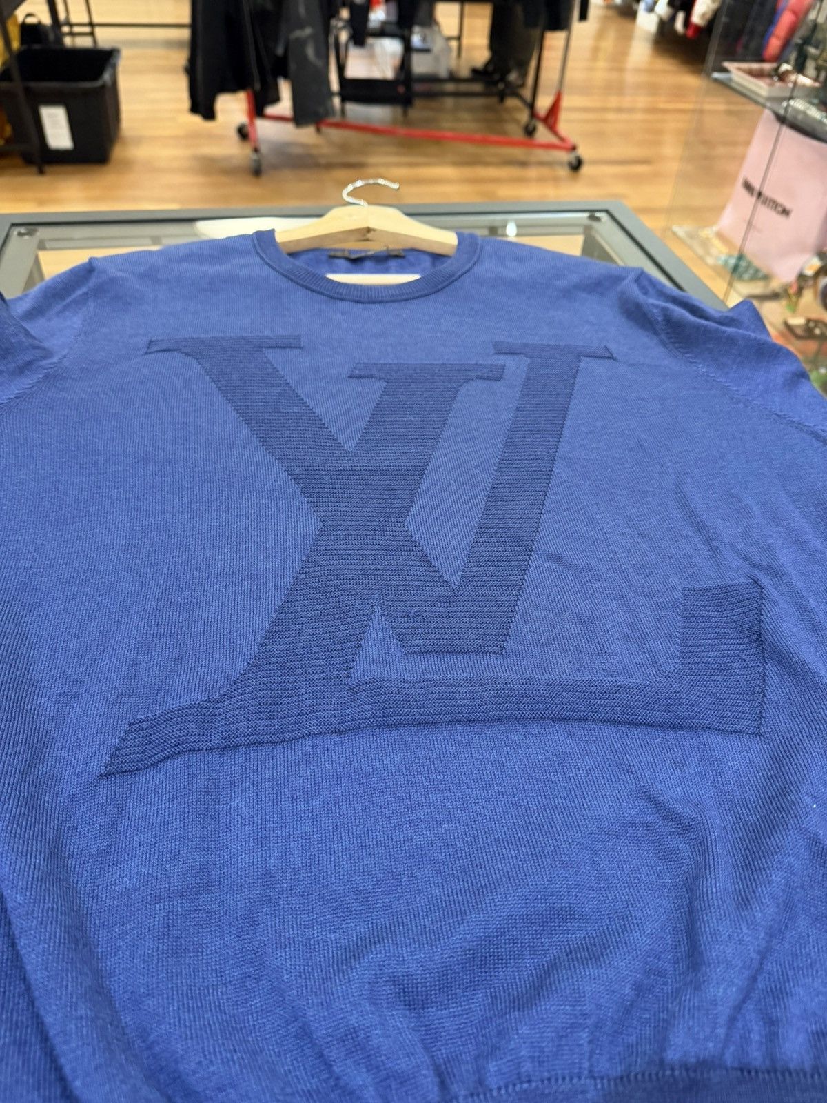 Louis Vuitton Louis Vuitton Intarsia Crewneck Sweater - Blue Size US M / EU 48-50 / 2 - 3 Thumbnail