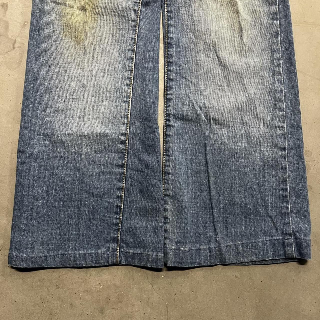 Japanese Brand × Vintage Vintage Y2K Flared Skater Style Medium Wash Denim Jeans! Size US 34 / EU 50 - 5 Thumbnail