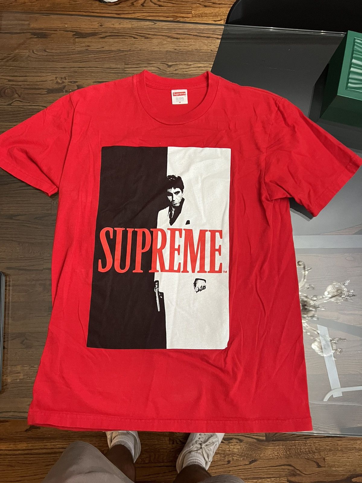 Supreme Scarface Split Tee Red スカーフェイス Tシャツ 赤 Supreme Scarface Split Tee Red Men's - FW17 - US