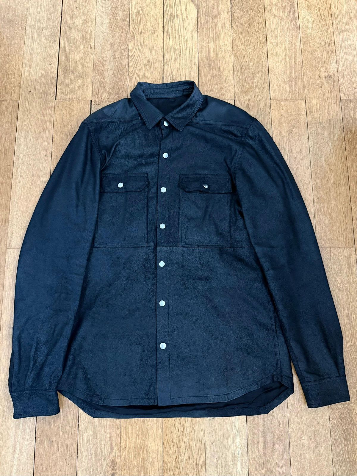 Rick Owens Blistered Leather Outhershirt Size US M / EU 48-50 / 2 - 2 Thumbnail