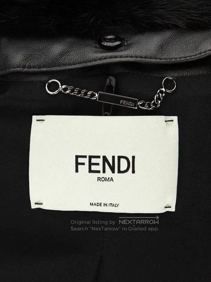 Fendi FENDI Black Leather Jacket with Fur Collar. Size US S / EU 44-46 / 1 - 7 Thumbnail