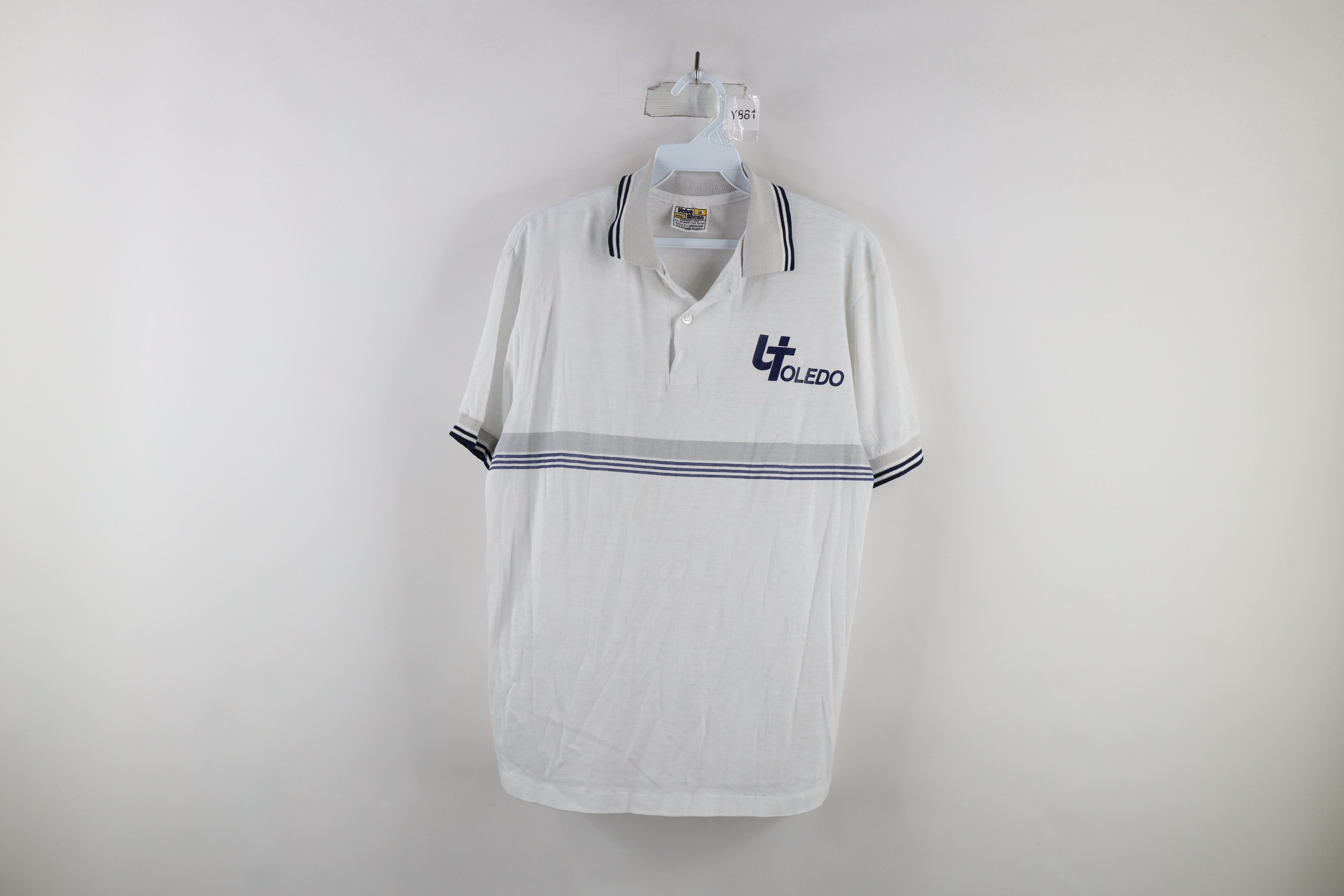 Vintage Vintage 70s Out Striped University of Toledo Polo Shirt USA Size US M / EU 48-50 / 2 - 1 Thumbnail