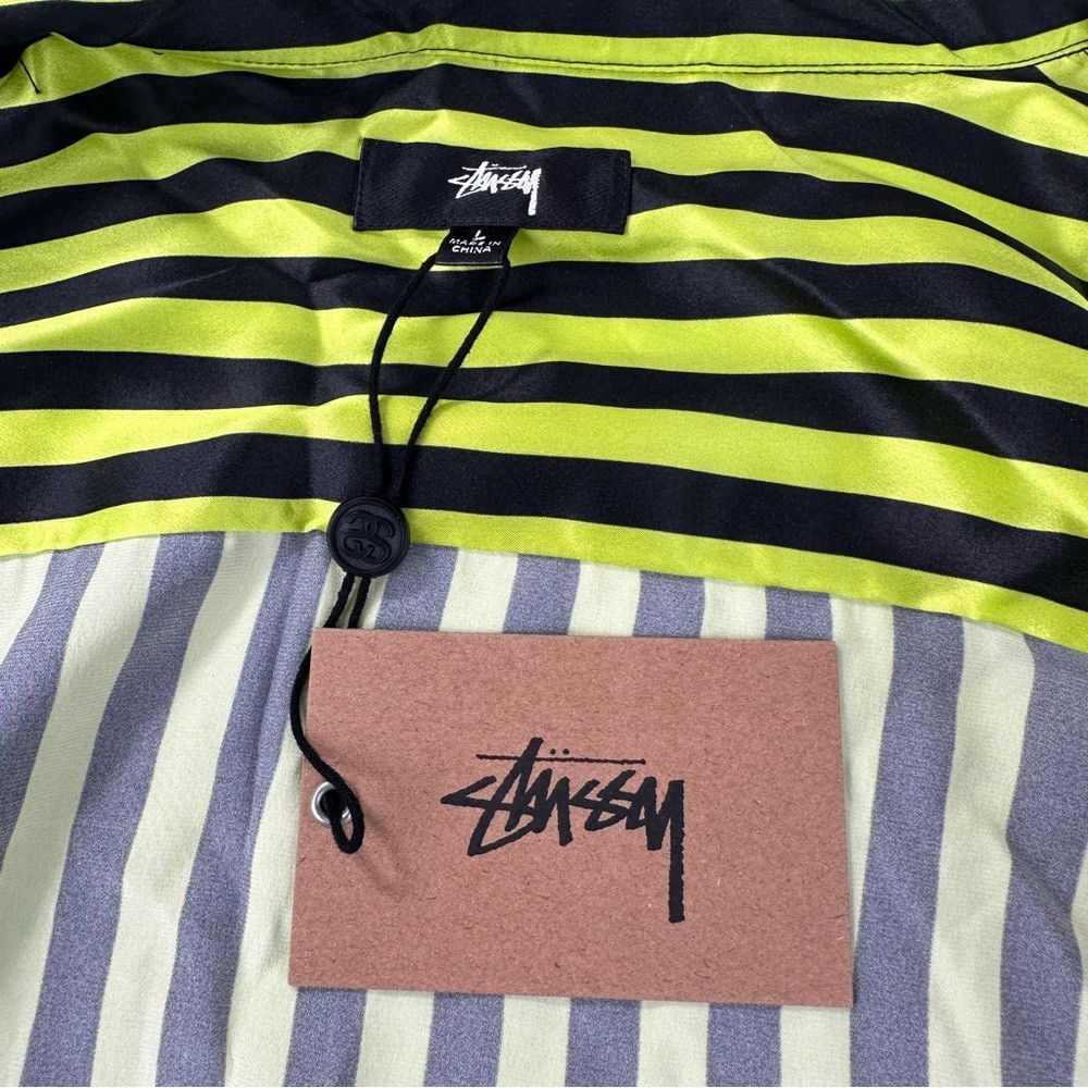 Stussy Stussy NWT 100% Silk Green/Black Striped Shirt Size Large M Size US L / EU 52-54 / 3 - 7 Thumbnail