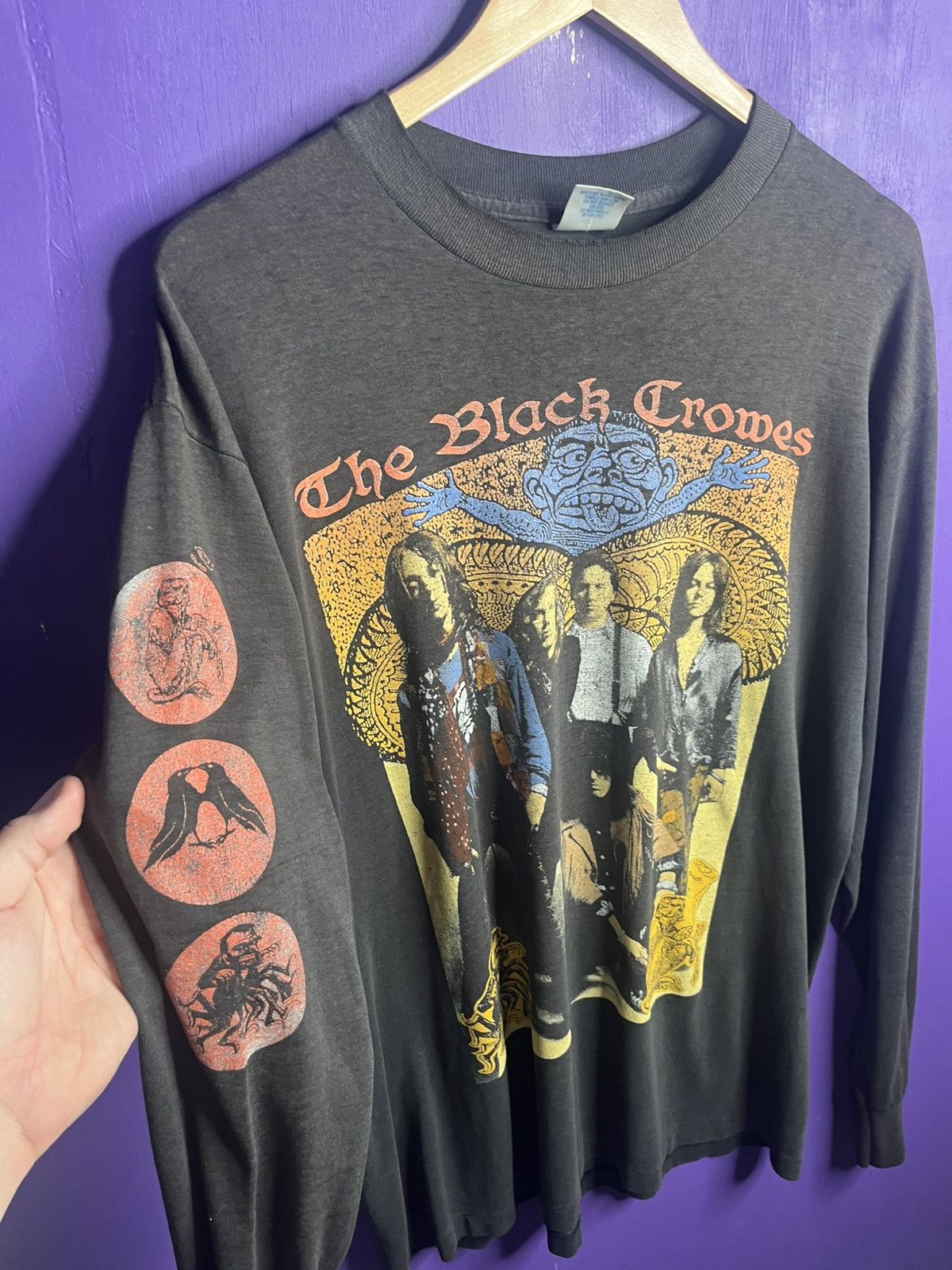 Band Tees × Vintage Vintage 80s The black crowes band members tour long-sleeve Size US XL / EU 56 / 4 - 3 Thumbnail