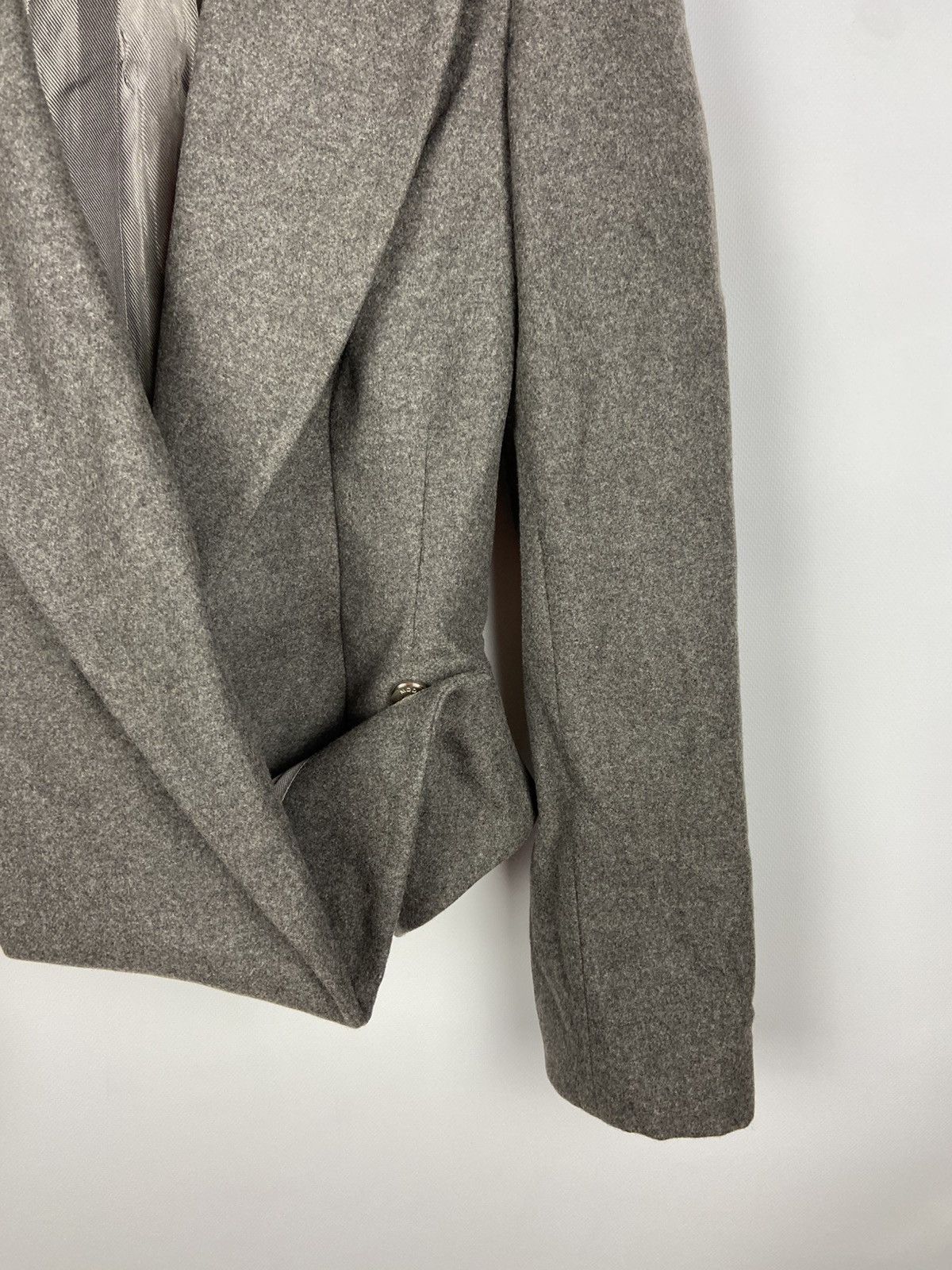 Designer × Haider Ackermann HAIDER ACKERMANN Asymmetrical Wool Gray Women Blazer Jacket Size XS / US 0-2 / IT 36-38 - 8 Thumbnail