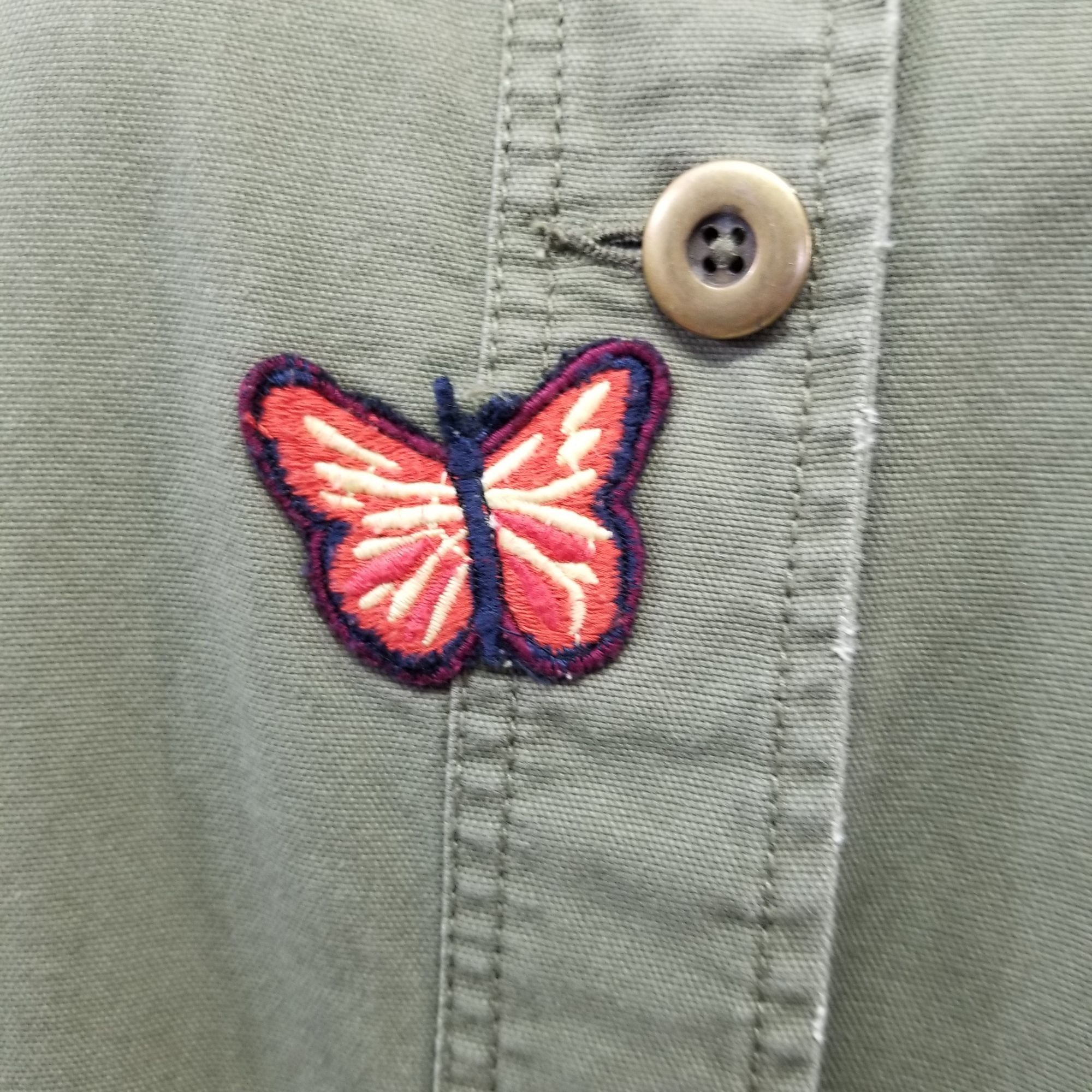 Other Melrose Market S Button Up Butterfly Patches Jacket Army Gre Size S / US 4 / IT 40 - 12 Thumbnail