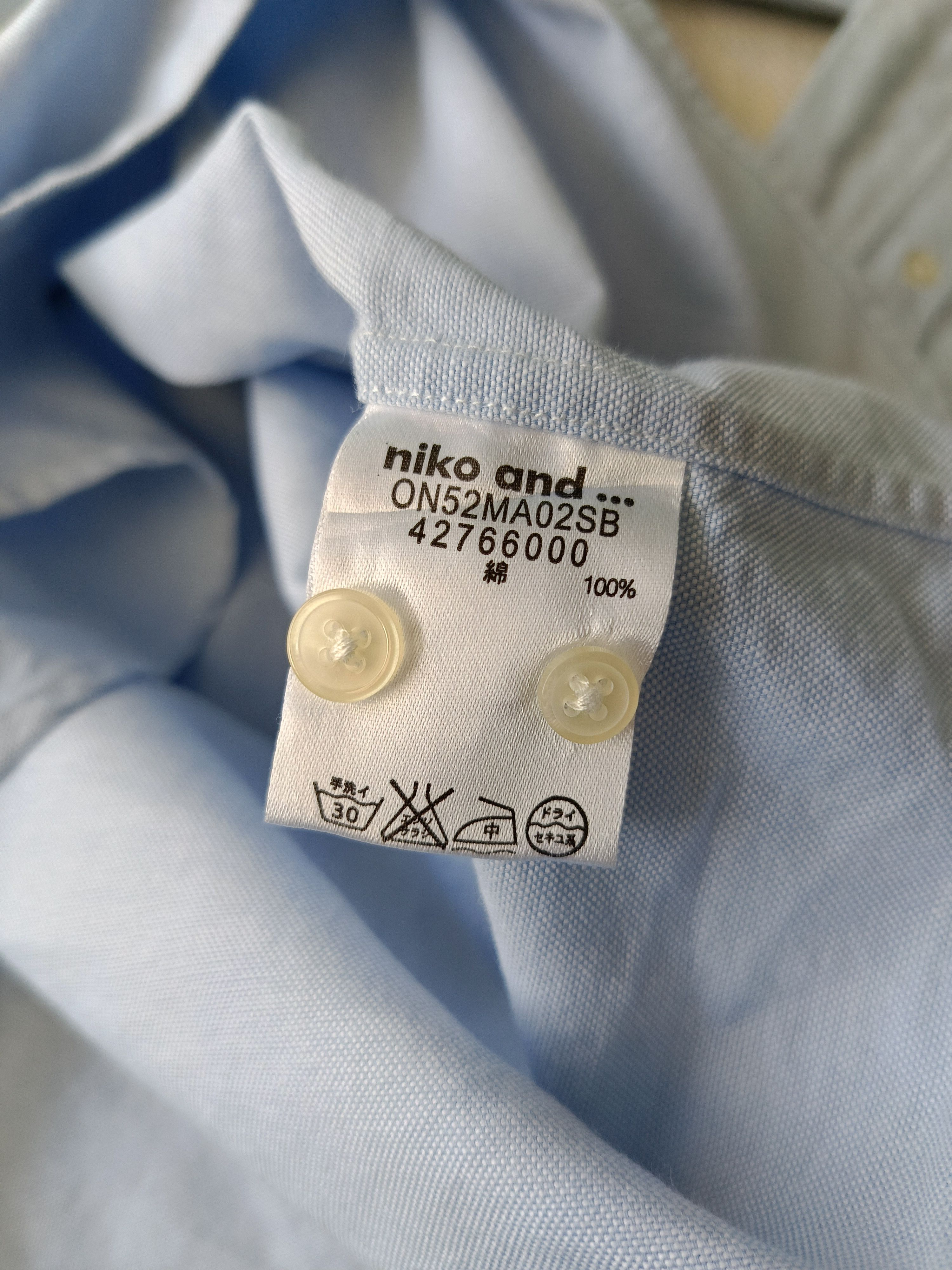 Japanese Brand Niko and ... 3 TMG blue solid shirt M Size US M / EU 48-50 / 2 - 8 Thumbnail