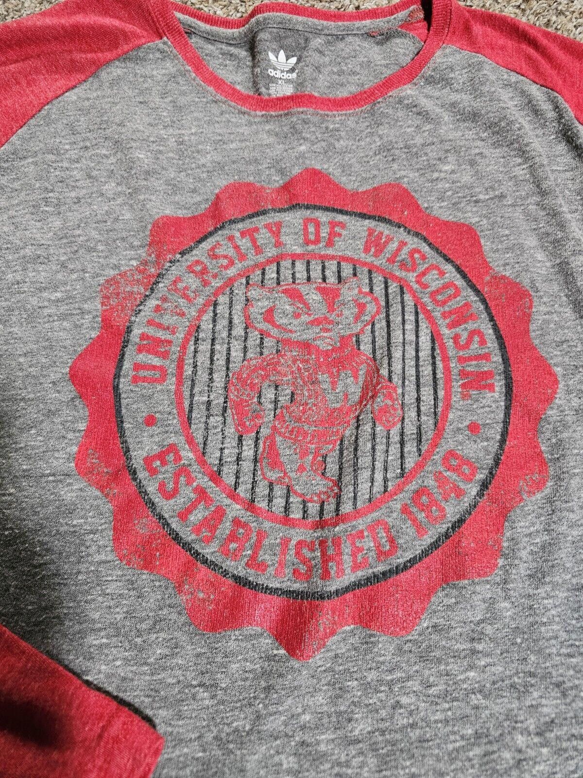 Adidas Wisconsin Badgers Adidas Long Sleeve Shirt XL - Some Pilling Size US XL / EU 56 / 4 - 2 Thumbnail