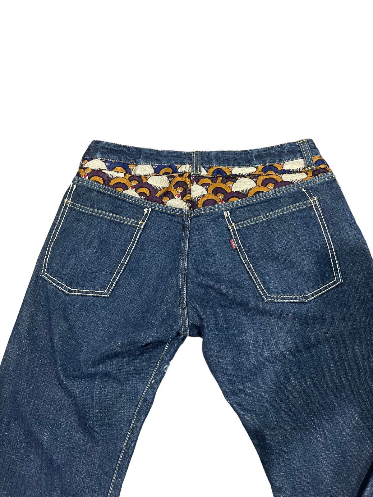 Japanese Brand × Vintage Vintage Gemstone Style Sukajan Koi Fish Denim Jeans Size US 32 / EU 48 - 10 Thumbnail