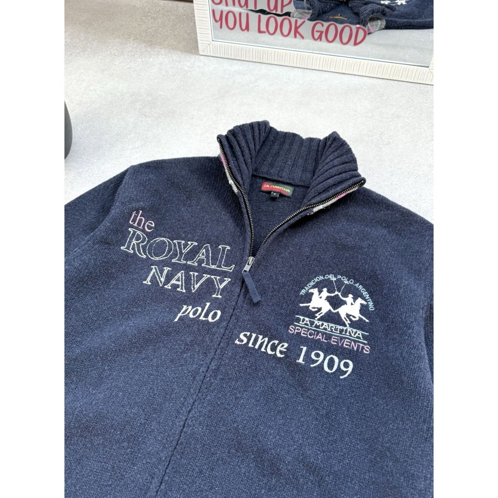 La Martina VINTAGE La Martina Sweater Full Zip Men L Navy Blue Wool Pullover 90s Streetwear Y2K Size US L / EU 52-54 / 3 - 7 Thumbnail