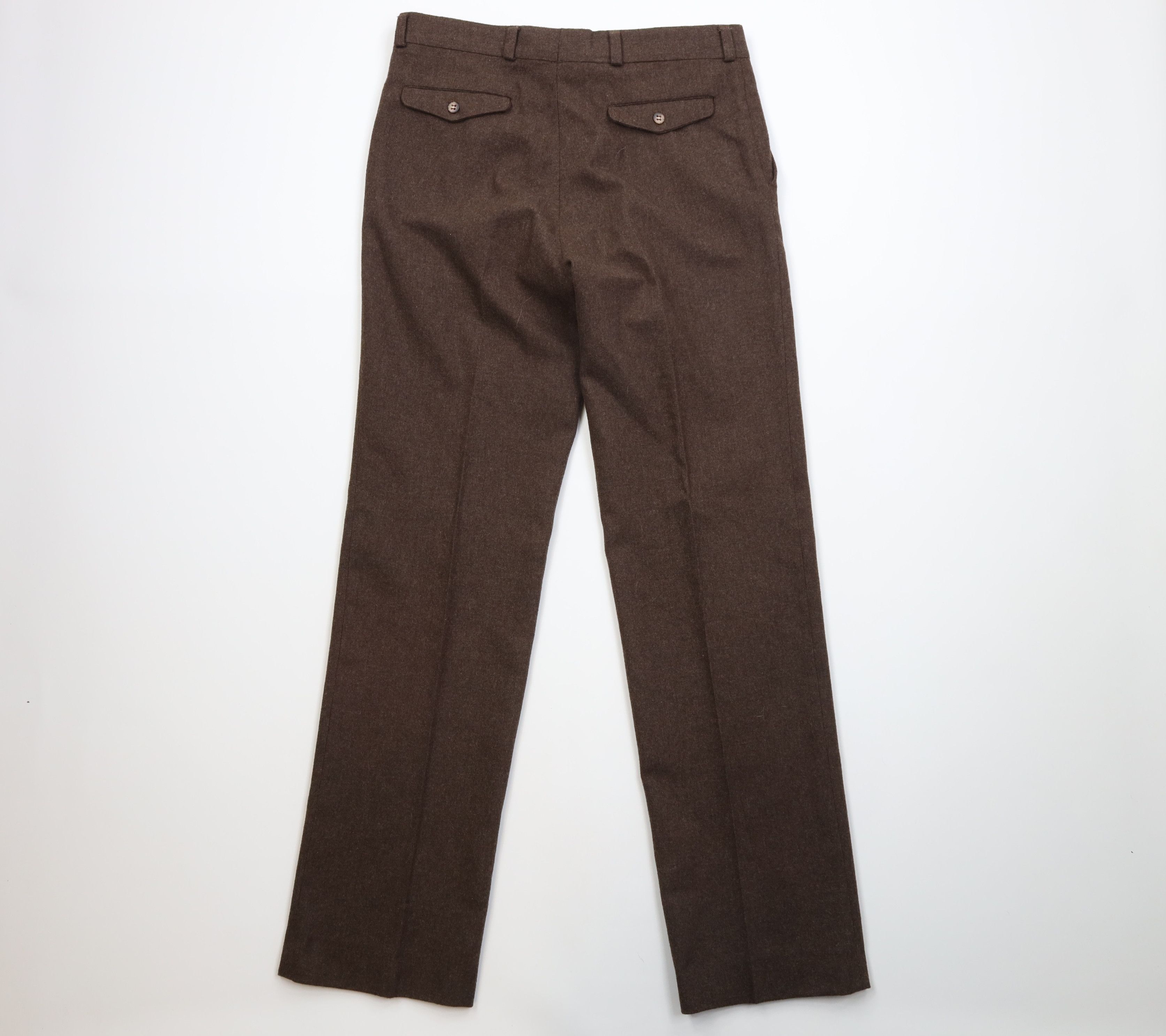 Vintage Vintage 70s Streetwear Wool Wide Leg Chino Pants Brown USA Size US 34 / EU 50 - 10 Thumbnail