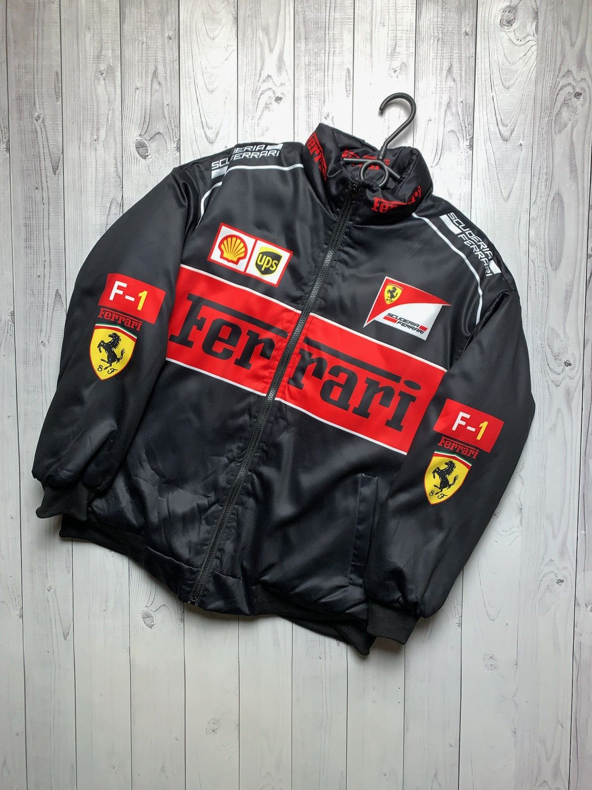 Vintage Racing jacket Ferrari big logo black size S