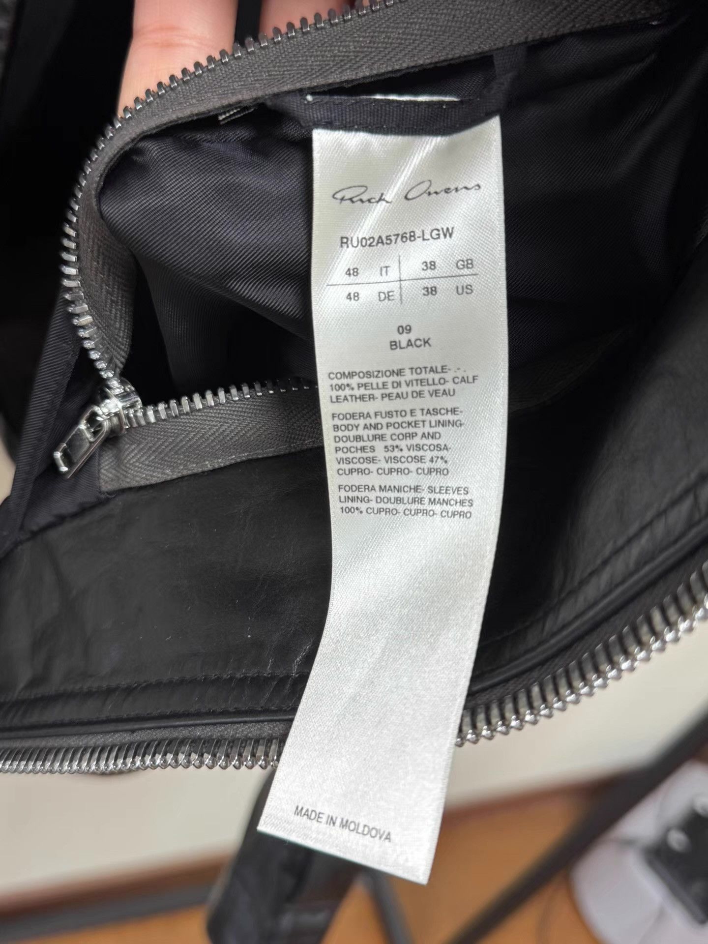 Rick Owens Rick Owens 21FW Asymmetrical Zip Leather Jacket Q8 Size US M / EU 48-50 / 2 - 5 Thumbnail