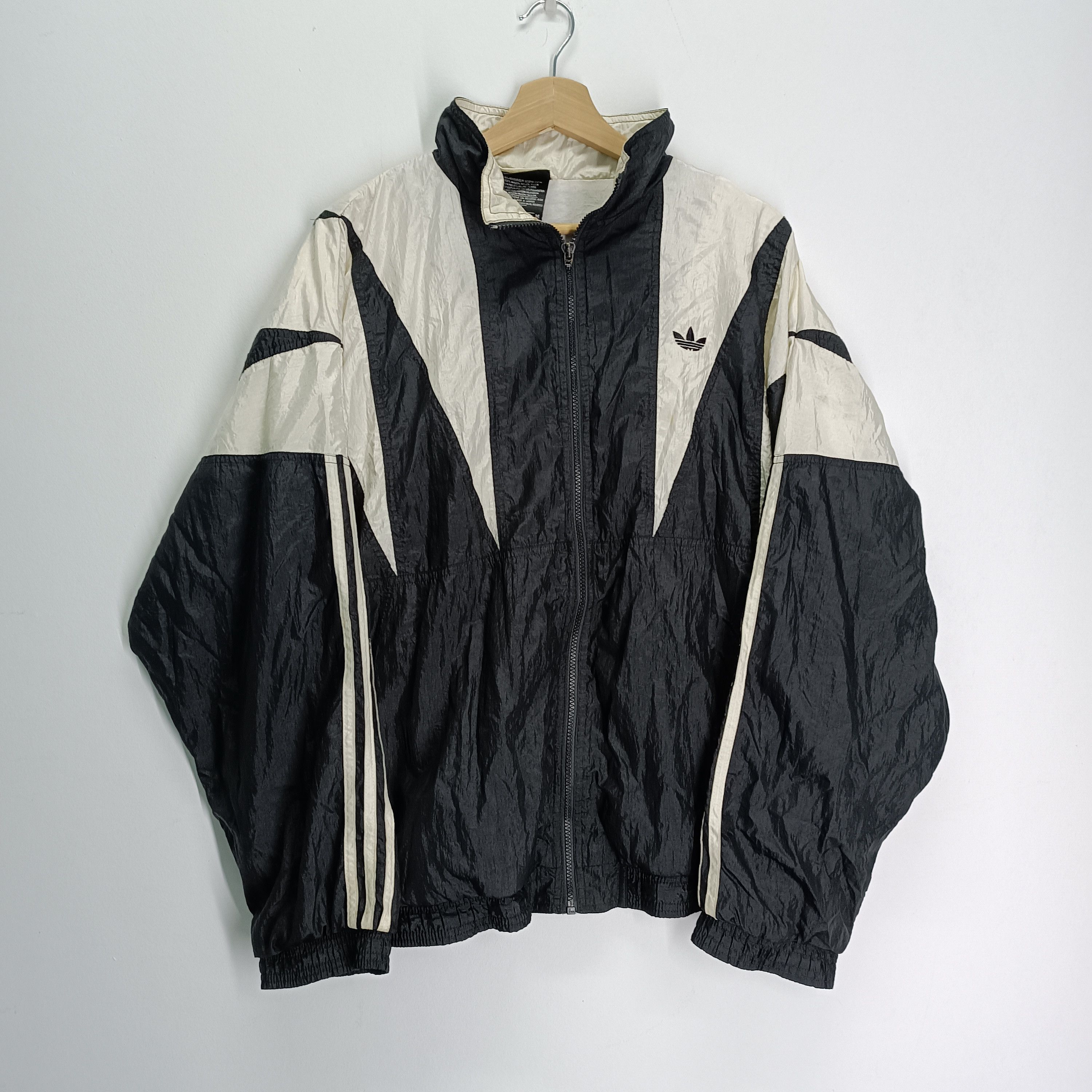 Men's vintage 1990s ADIDAS nylon on sale windbreaker jacket, medium, black