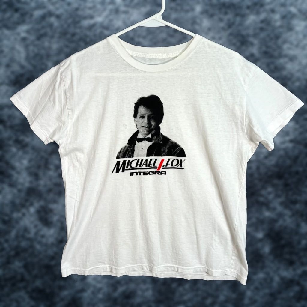 Honda VINTAGE 90s Michael J. Fox Honda Integra T-Shirt Adult Medium White Mens Size US M / EU 48-50 / 2 - 1 Thumbnail