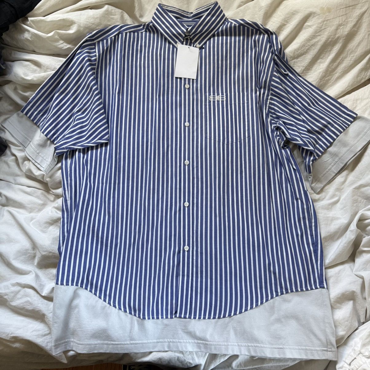 Balenciaga BB Icon Logo Layered Shirt Size US XL / EU 56 / 4 - 2 Thumbnail