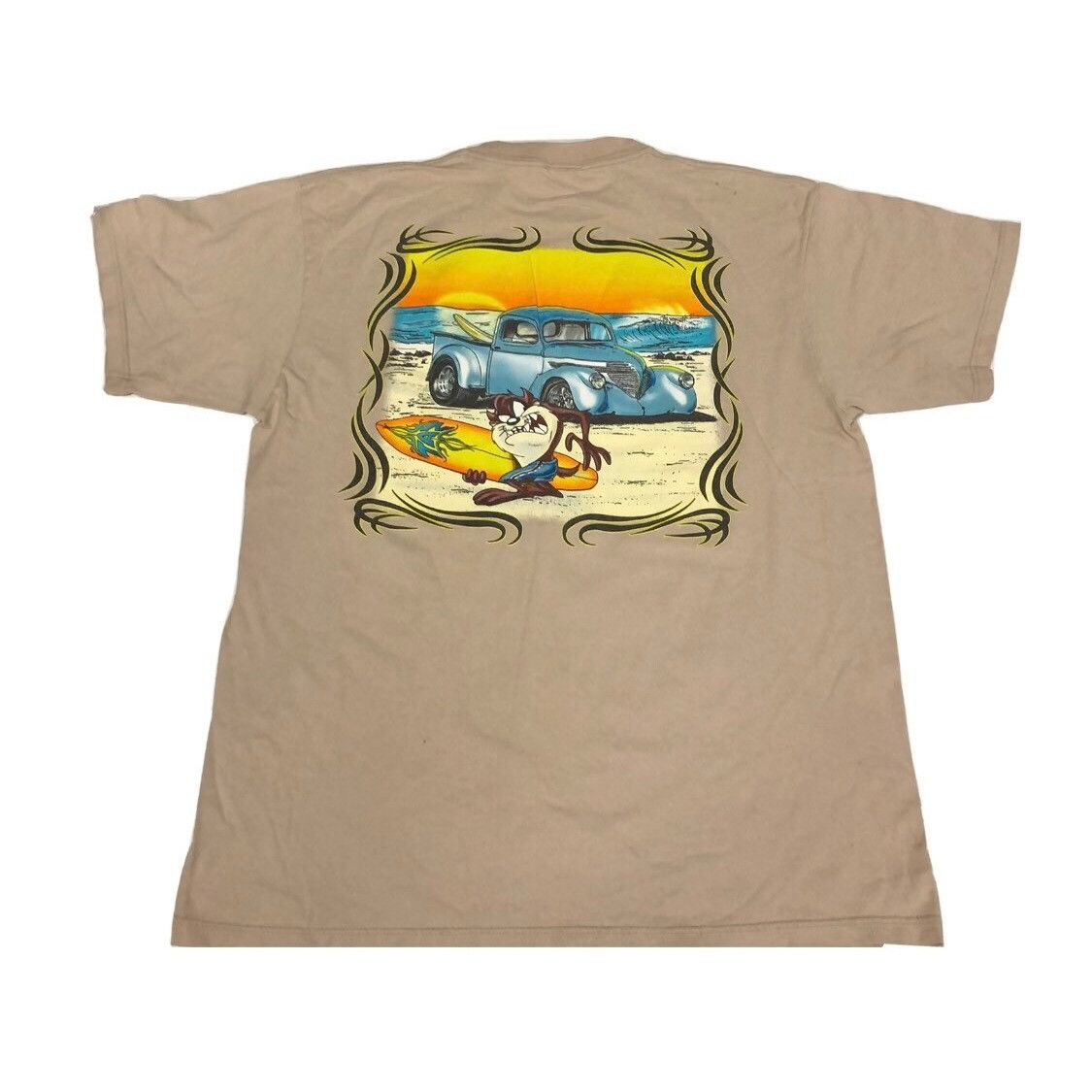 Warner Bros 1997 Looney Tunes Loons 1955 Chevy TAZ SURFER Shirt Size US XL / EU 56 / 4 - 4 Thumbnail