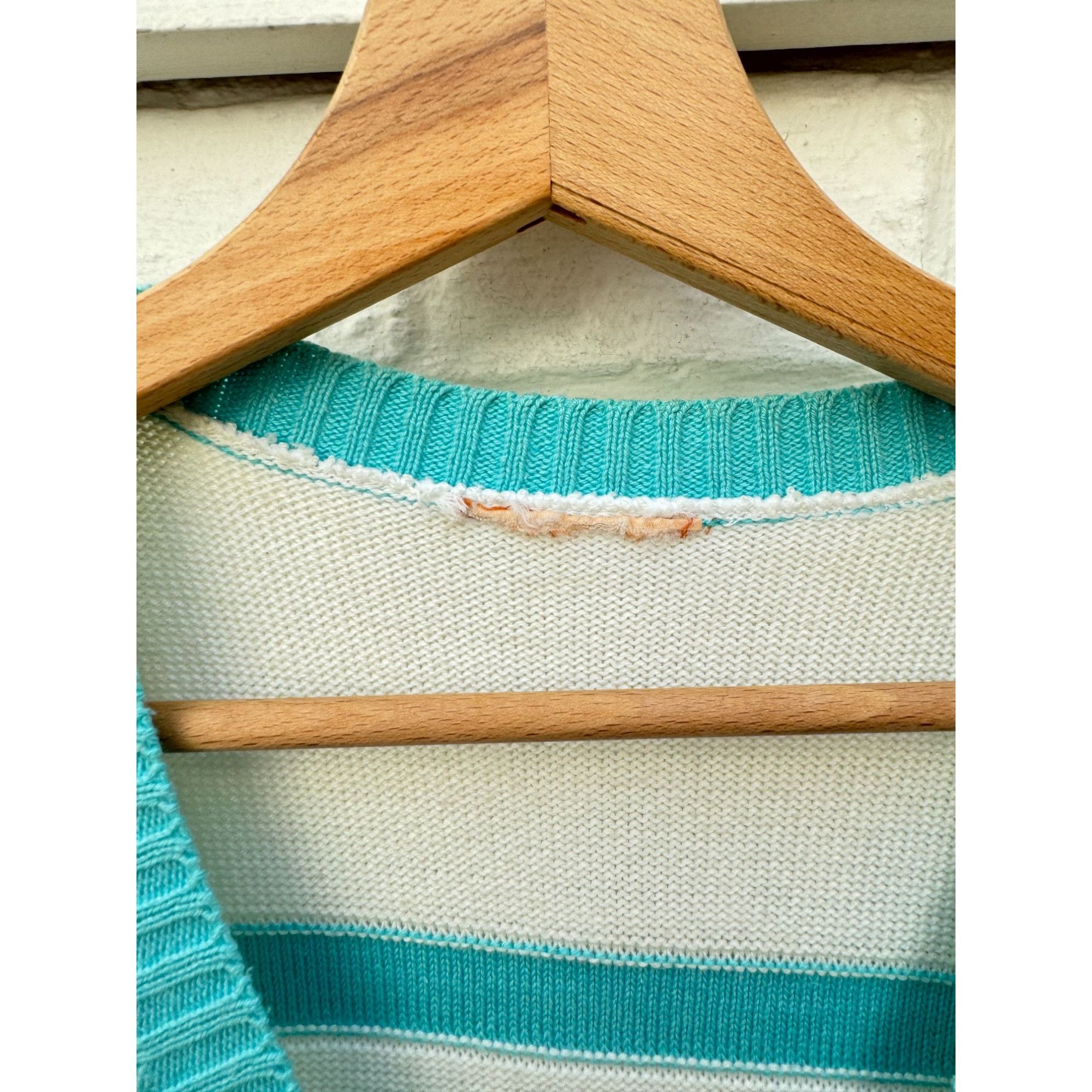 Courreges Vintage Blue White Knitted Vest Sweater Size M / US 6-8 / IT 42-44 - 3 Thumbnail