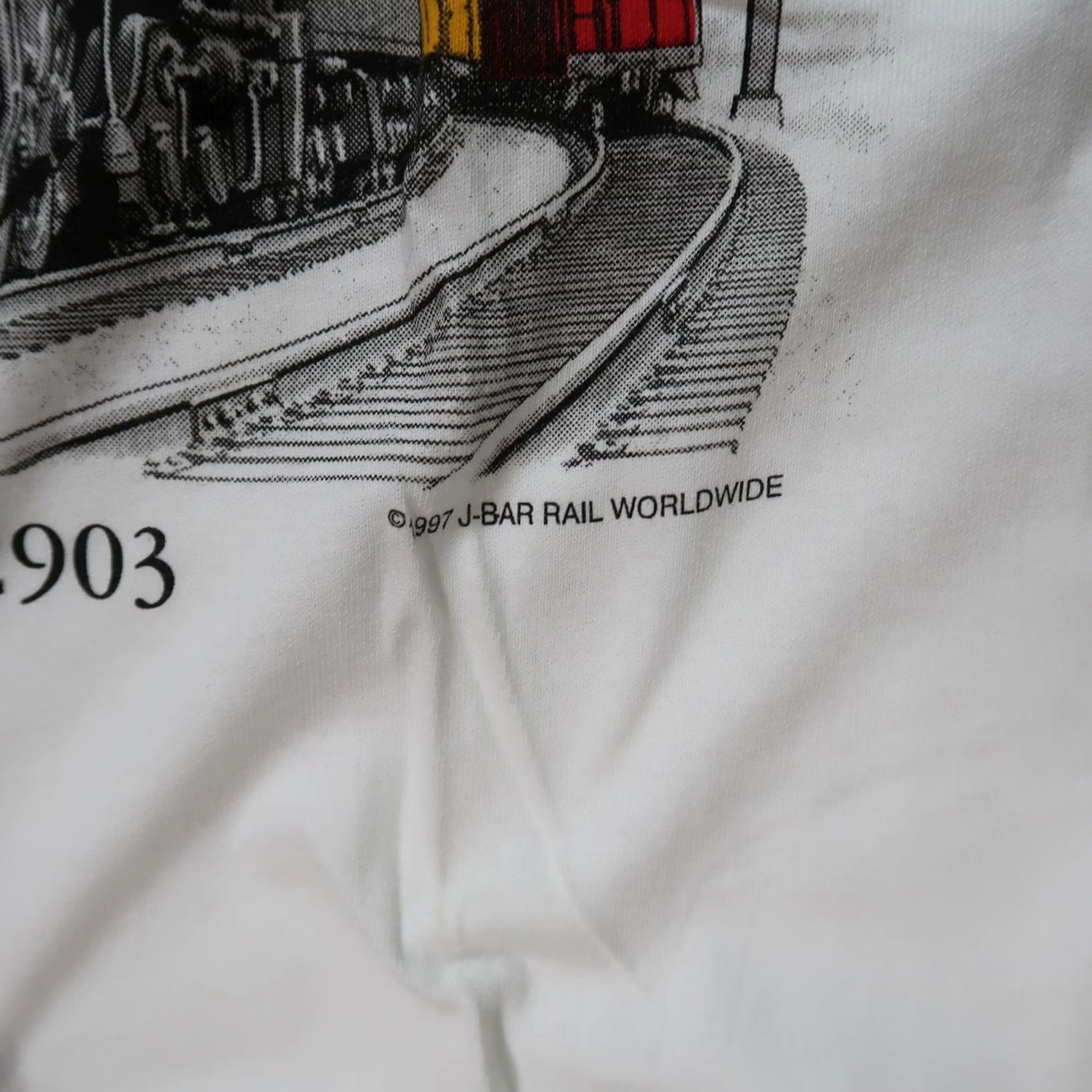 Hanes VINTAGE Hanes Santa Fe Railroad Shirt Mens Large White Short Sleeve 1990s Graphic Tee Size US L / EU 52-54 / 3 - 3 Thumbnail