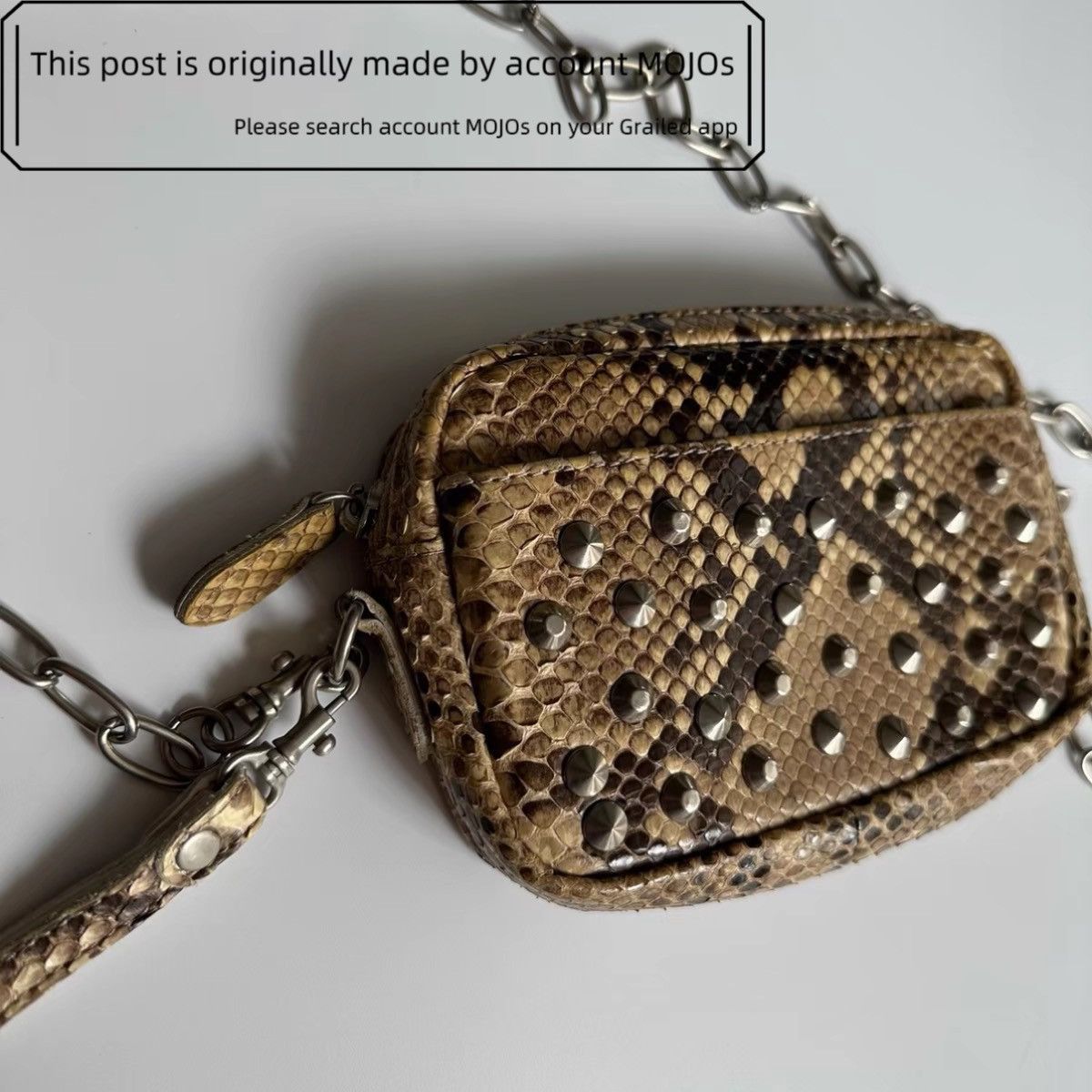 Junya Watanabe Junya Watanabe SnakeSkin Rivet Shoulder Bag mojos0034 Size ONE SIZE - 2 Thumbnail