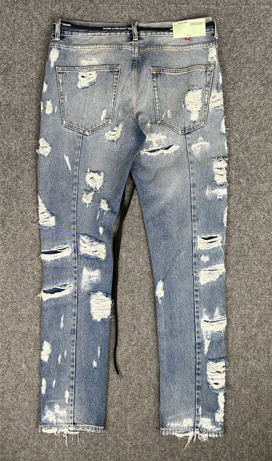 Off-White Off-White - Virgil Abloh AW18 Coulisse Slim Distressed Jeans Size US 32 / EU 48 - 10 Thumbnail