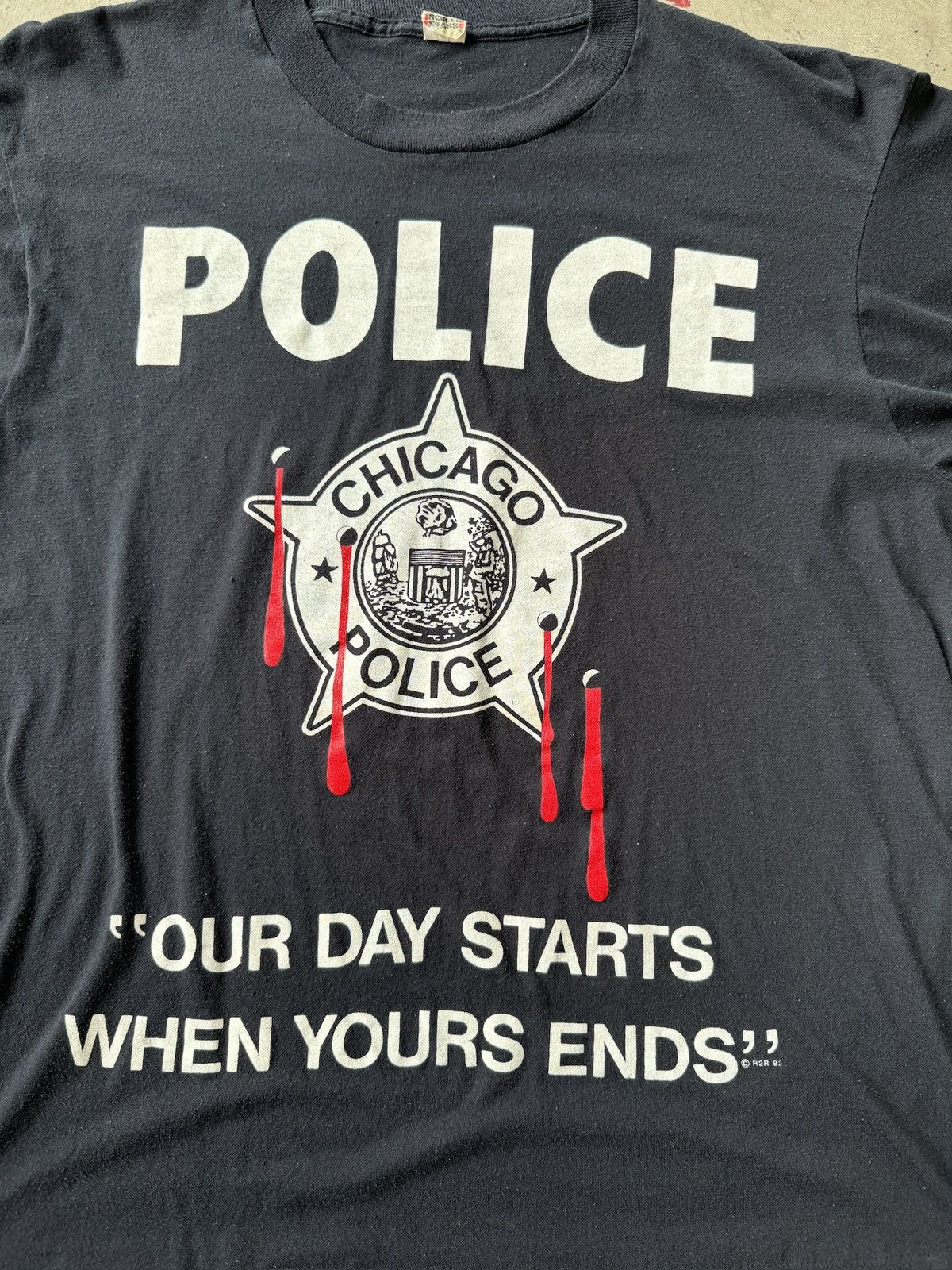 Vintage *RARE* 1991 90s VINTAGE CHICAGO POLICE GUN BLOOD Size US XL / EU 56 / 4 - 2 Thumbnail