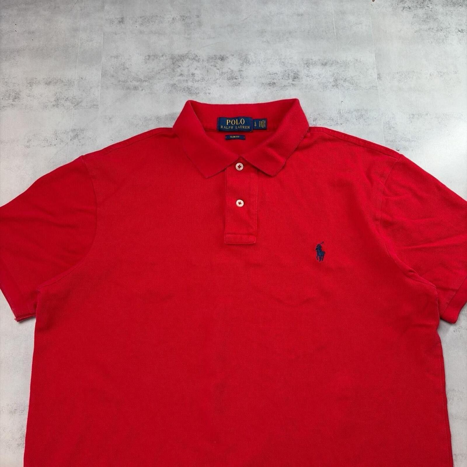 Polo Ralph Lauren Y2K Red Polo Ralph Lauren Skater Slim Fit Polo Shirt Size US L / EU 52-54 / 3 - 3 Thumbnail