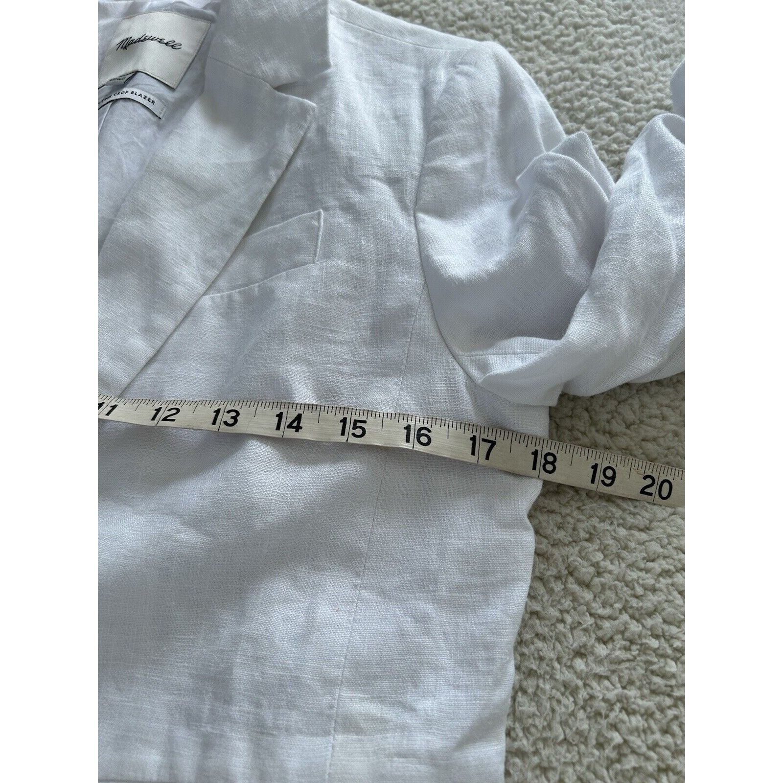 Madewell Madewell The Sutter Cropped Blazer 100% Linen White Size XS Size XS / US 0-2 / IT 36-38 - 10 Thumbnail