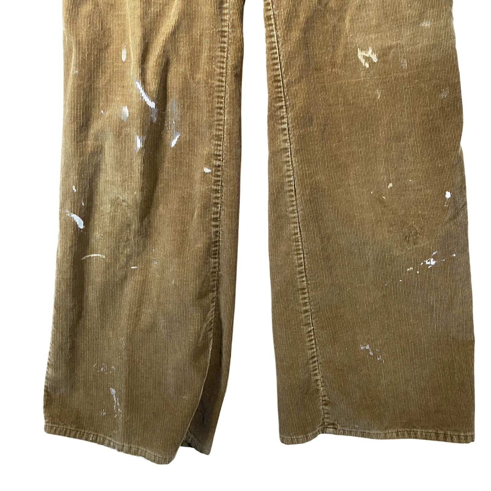 Levi's Vtg 70s Levis MF Corduroy Distressed Brown Tab Pants Mens 12 Size US 28 / EU 44 - 3 Thumbnail