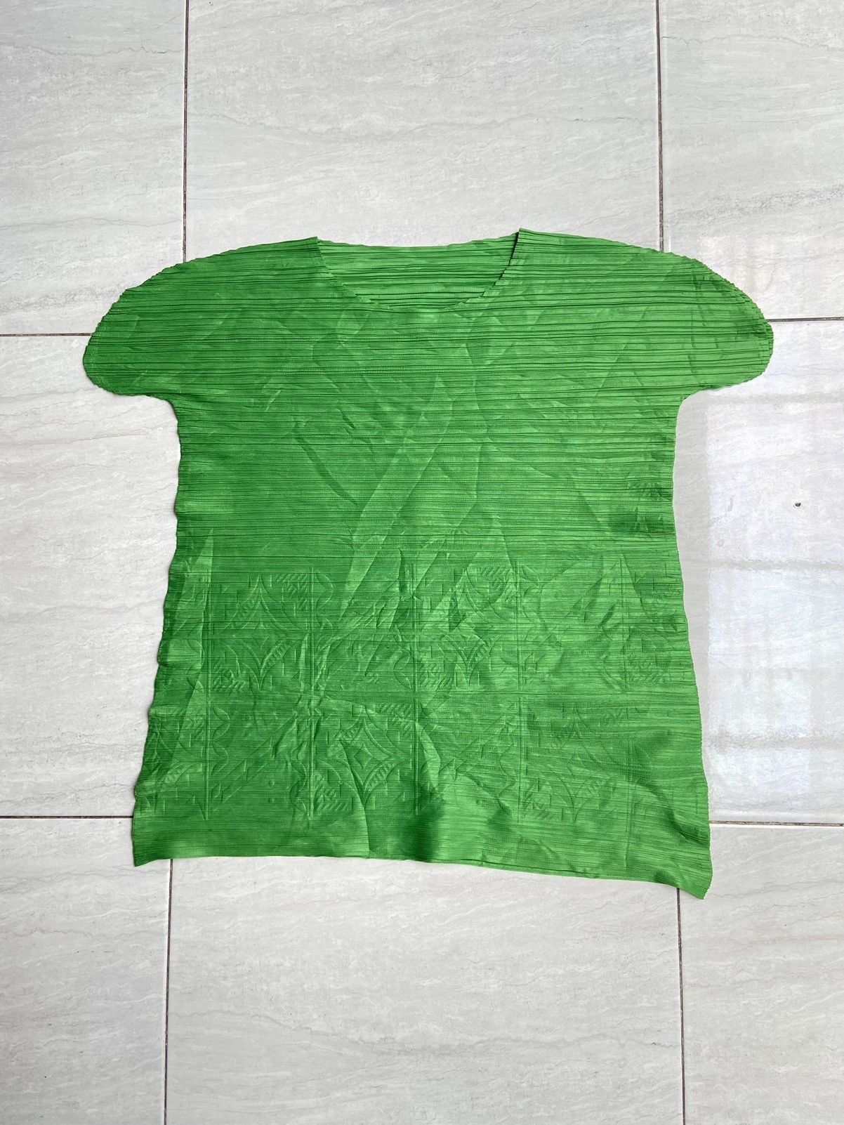 Designer × Japanese Brand PLEATSME Green Pleats Dress Size S / US 4 / IT 40 - 1 Thumbnail