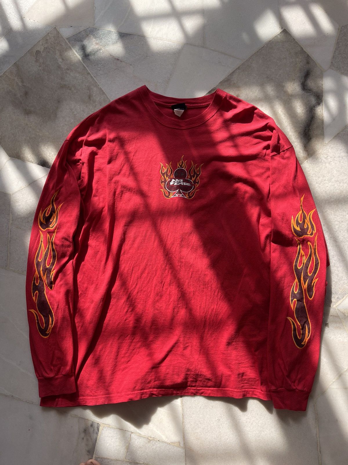 Hook-Ups × No Fear × Vintage 90s No Fear Flame Long Sleeve Size US XL / EU 56 / 4 - 9 Thumbnail