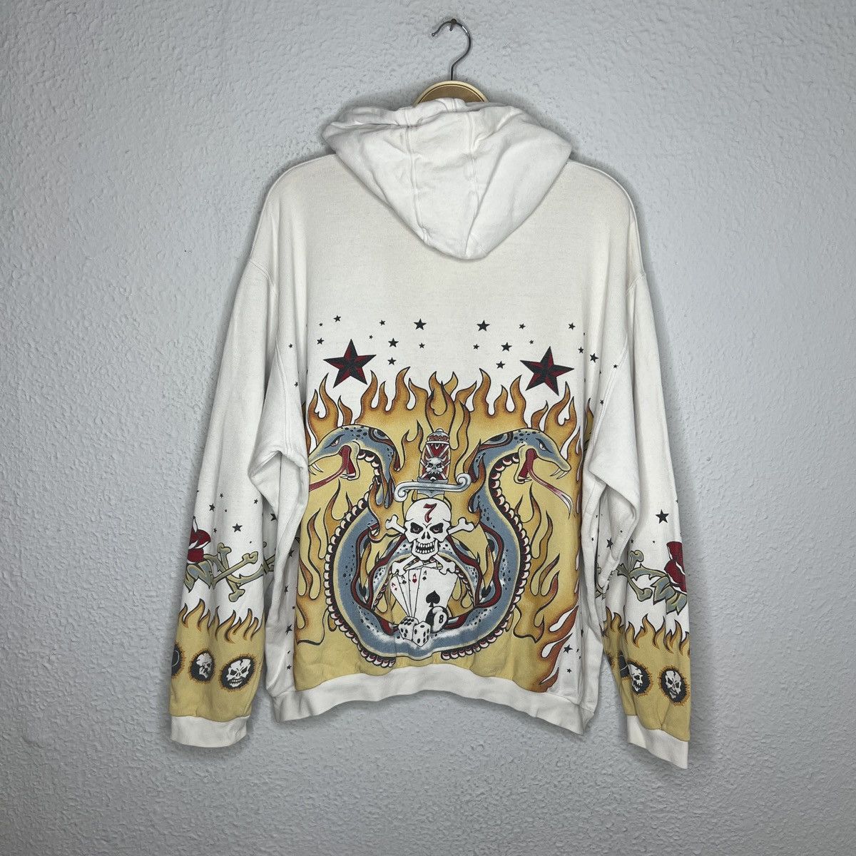 Affliction × Japanese Brand FISHBONE OVERPRINT BOXY RARE HOODIE rap hip hop Y2K STYLE Size US L / EU 52-54 / 3 - 6 Thumbnail