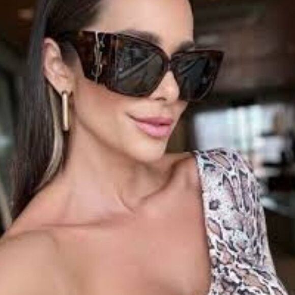 Saint Laurent Paris Saint Laurent SLM119/F BLAZE 003 Sunglasses Havana Frame Size ONE SIZE - 2 Thumbnail
