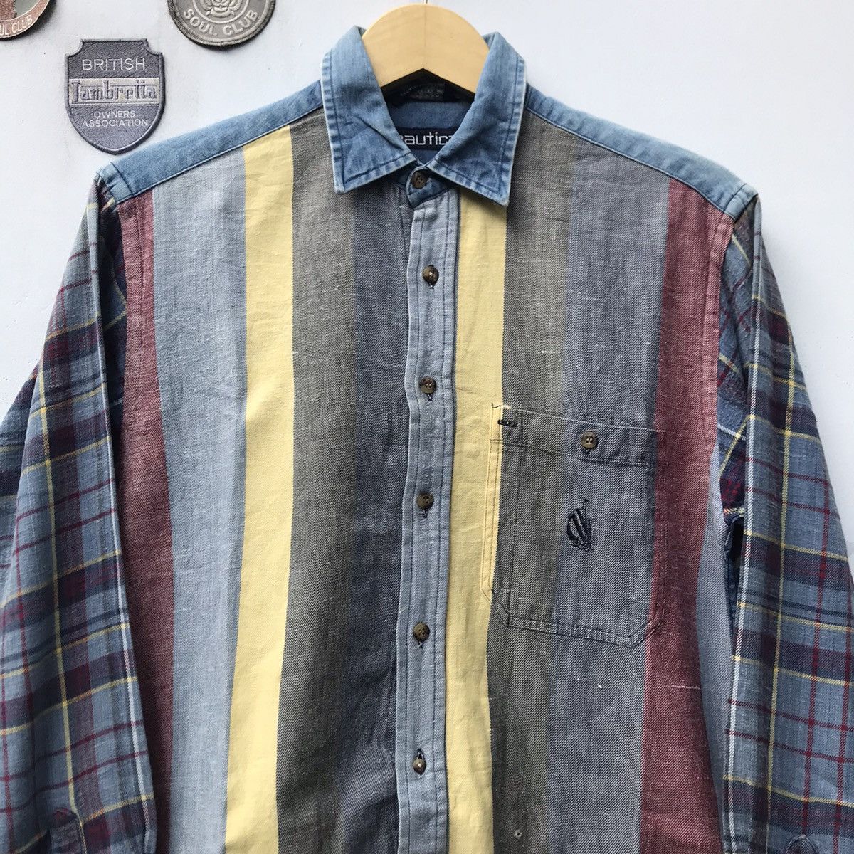 Nautica × Vintage Vintage Nautica 90’s Colourful Striped Long Sleeve Dress shi Size US M / EU 48-50 / 2 - 4 Thumbnail